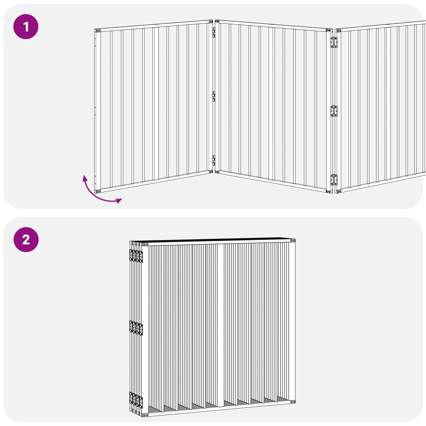 Dog Gate 8 pcs Black 80 x 80 cm Galvanised Steel
