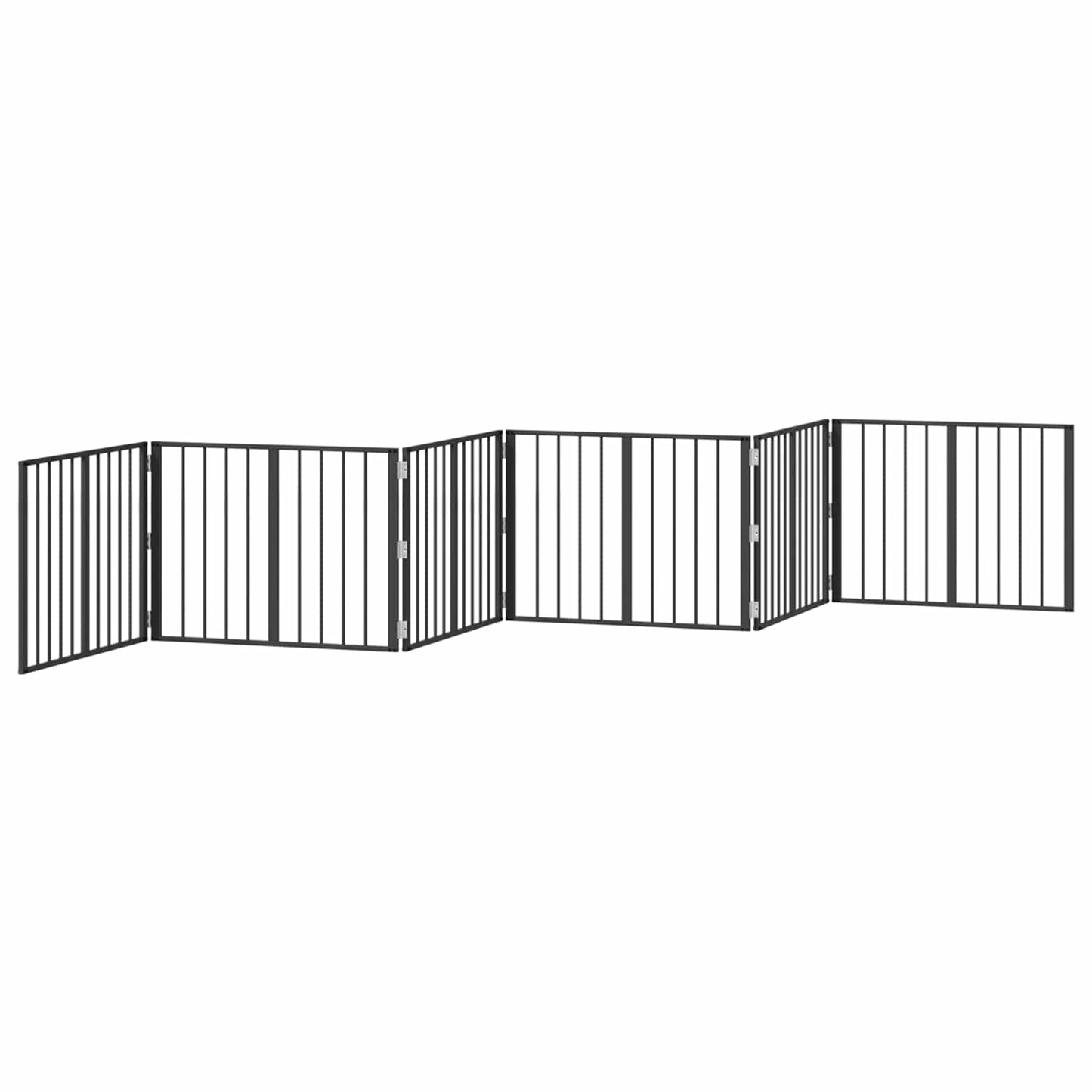 Dog Gate 6 pcs Black 80 x 60 cm Galvanised Steel