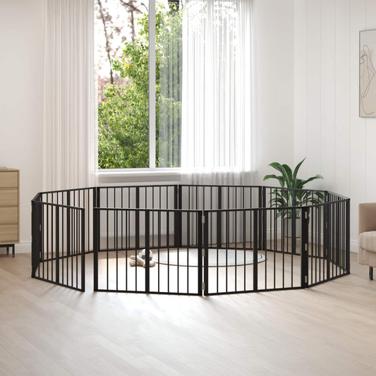 Dog Gate 10 pcs Black 80 x 60 cm Galvanised Steel