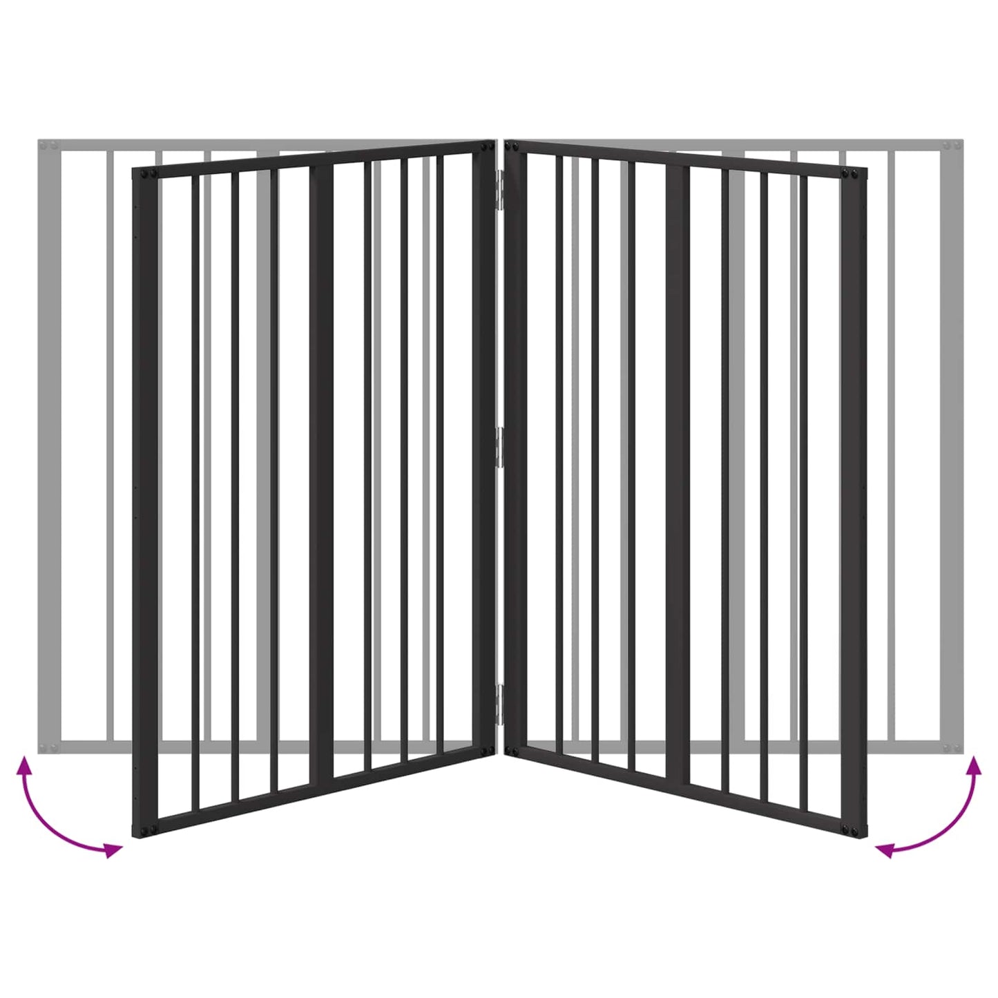 Dog Gate 2 pcs Black 60 x 80 cm Galvanised Steel