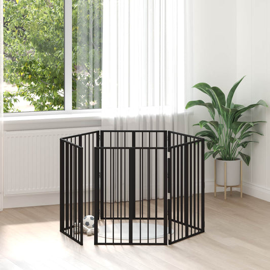 Dog Gate 6 pcs Black 60 x 80 cm Galvanised Steel