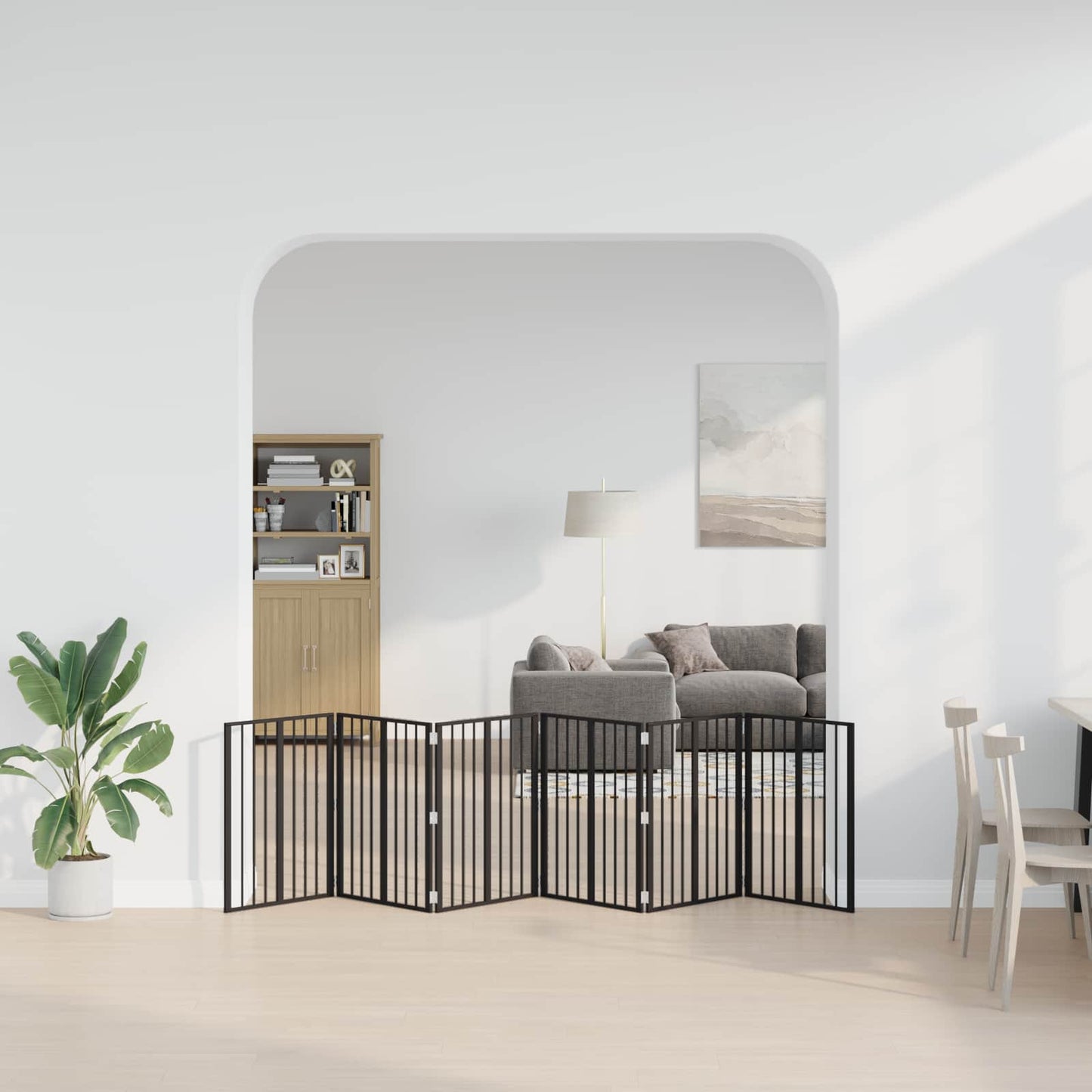 Dog Gate 6 pcs Black 60 x 80 cm Galvanised Steel