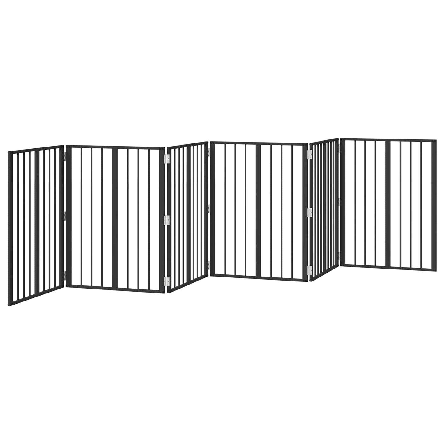 Dog Gate 6 pcs Black 60 x 80 cm Galvanised Steel