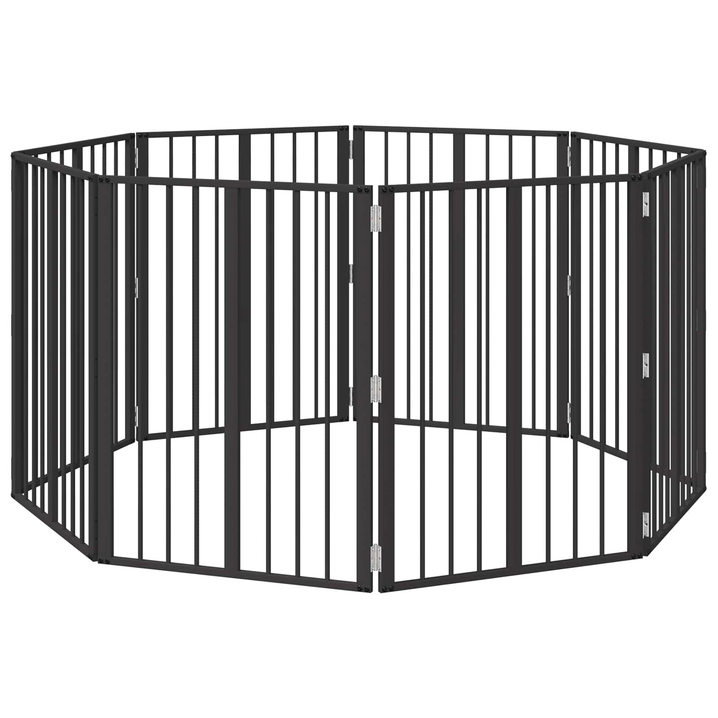 Dog Gate 8 pcs Black 60 x 80 cm Galvanised Steel