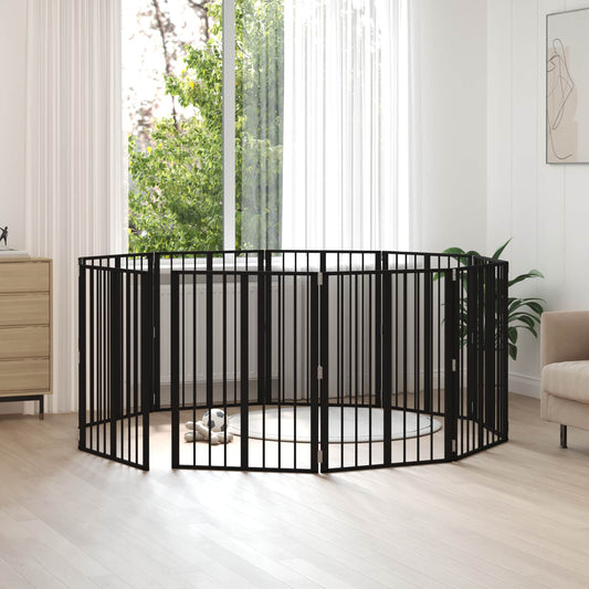 Dog Gate 10 pcs Black 60 x 80 cm Galvanised Steel