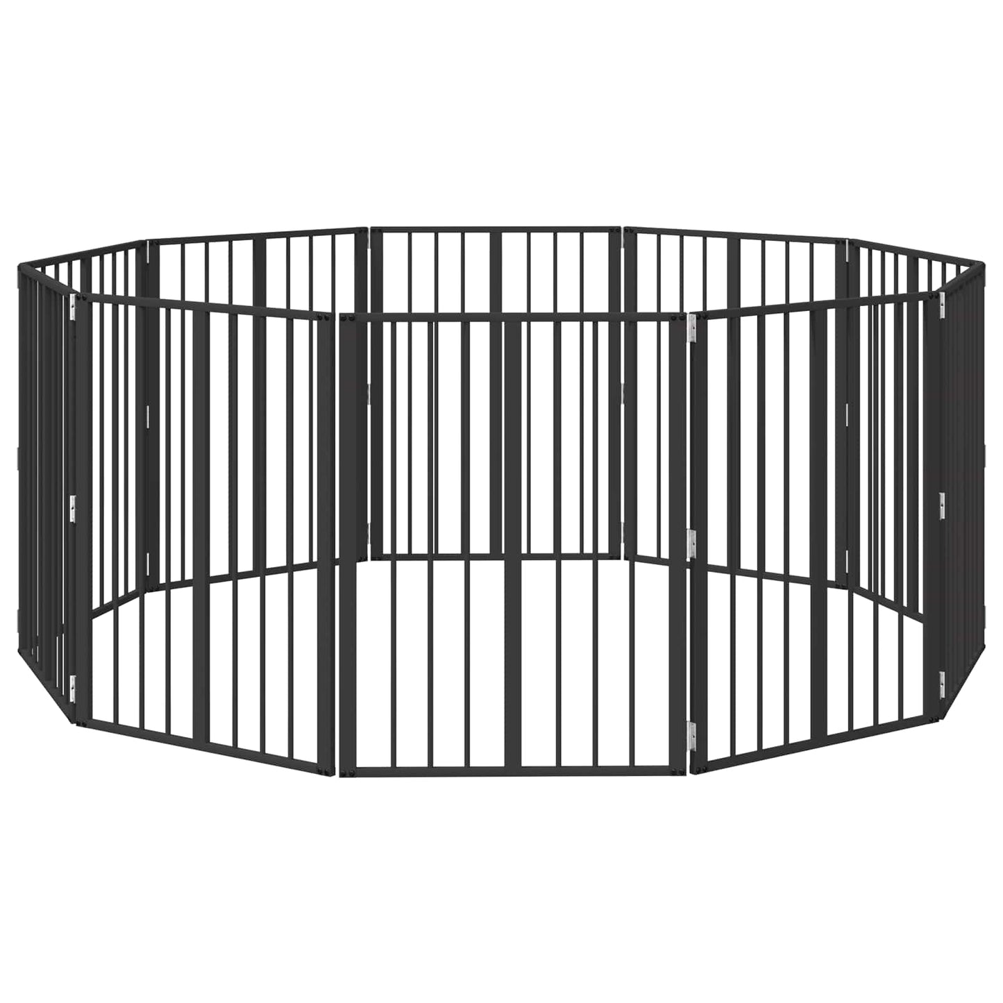 Dog Gate 10 pcs Black 60 x 80 cm Galvanised Steel