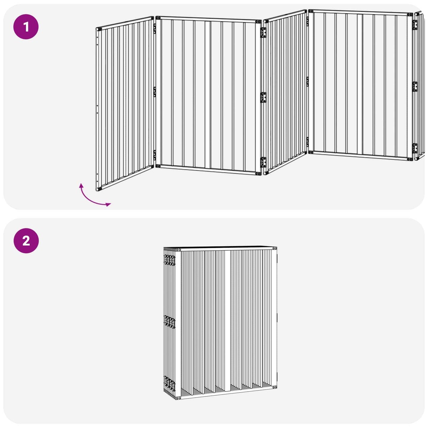 Dog Gate 10 pcs Black 60 x 80 cm Galvanised Steel