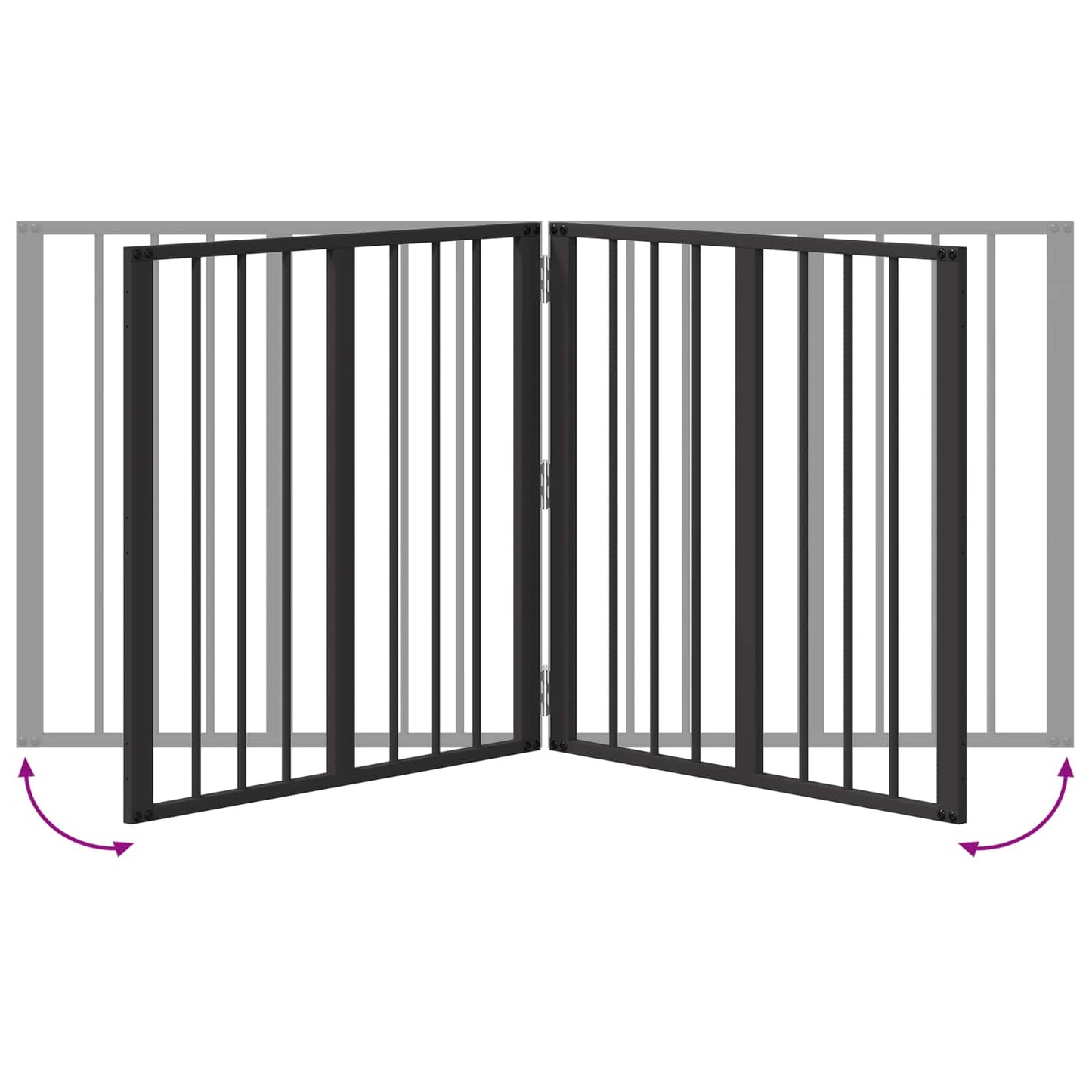 Dog Gate 2 pcs Black 60 x 60 cm Galvanised Steel