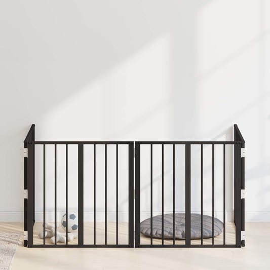 Dog Gate 4 pcs Black 60 x 60 cm Galvanised Steel