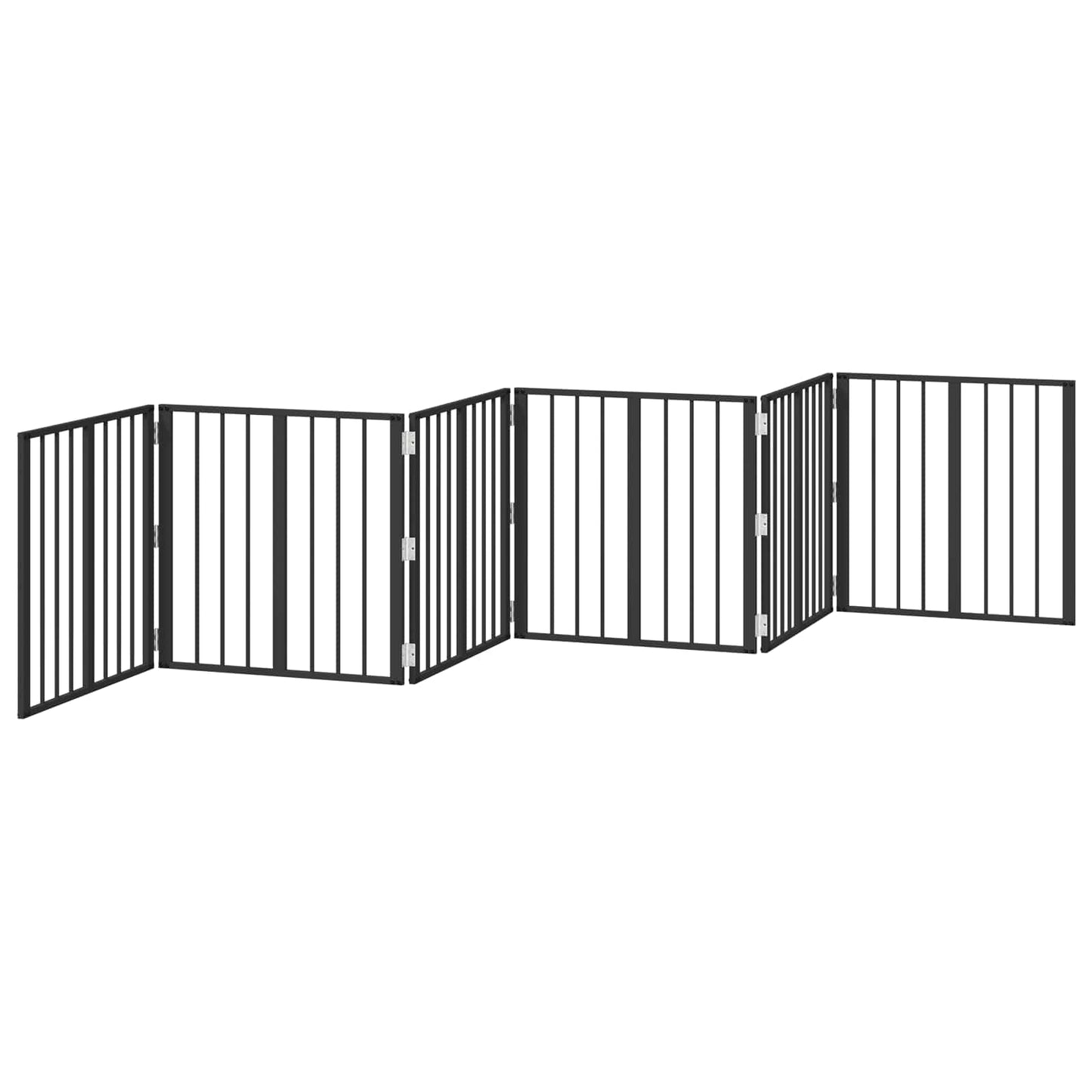 Dog Gate 6 pcs Black 60 x 60 cm Galvanised Steel