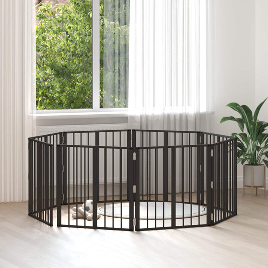Dog Gate 8 pcs Black 60 x 60 cm Galvanised Steel