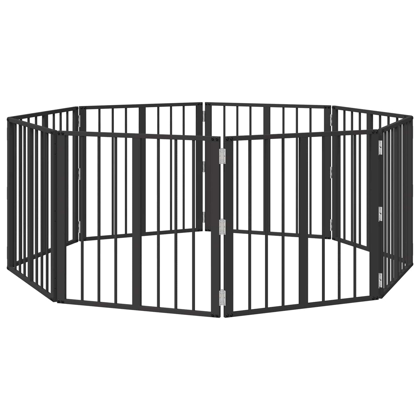 Dog Gate 8 pcs Black 60 x 60 cm Galvanised Steel