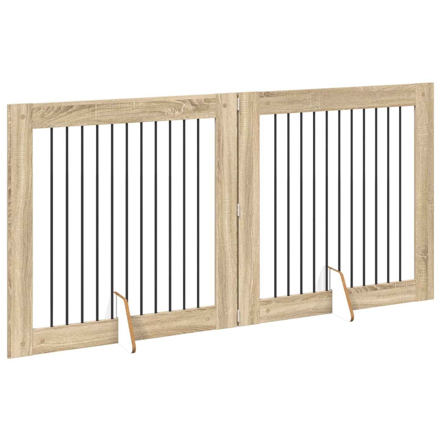 Foldable Dog Gate with Stands 2 pcs Sonoma Oak 200.5 cm