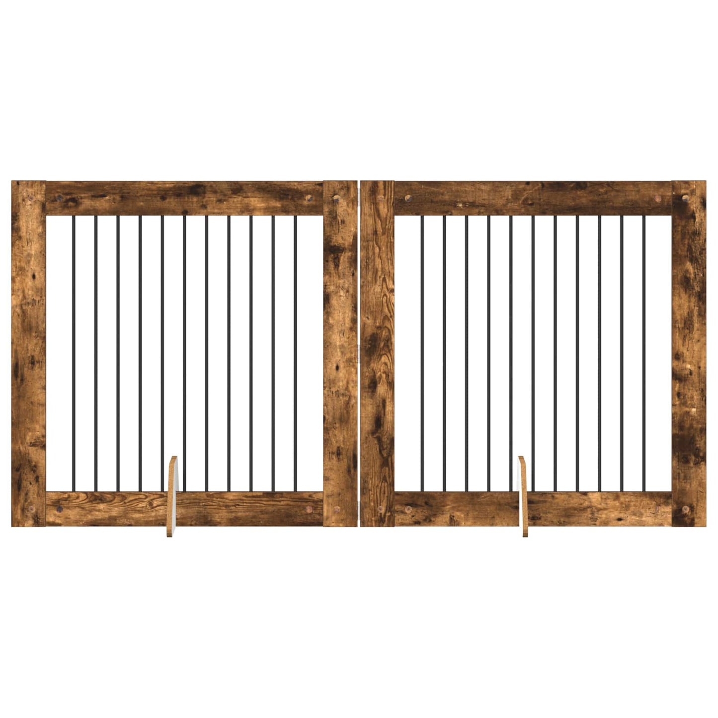 Dog Gate with Stands 2 pcs Smoked Oak 100 x 100 cm