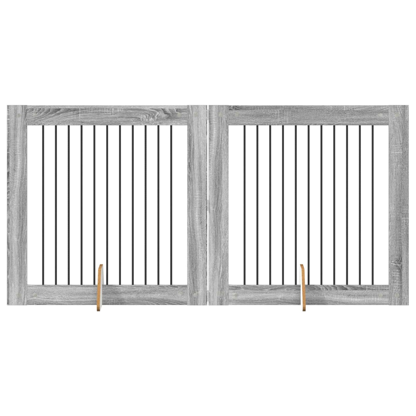 Dog Gate with Stands 2 pcs Grey Sonoma 100 x 100 cm