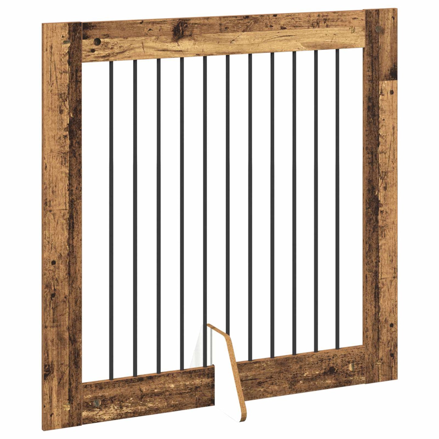 Dog Gate with Stands 2 pcs Old Wood 100 x 100 cm