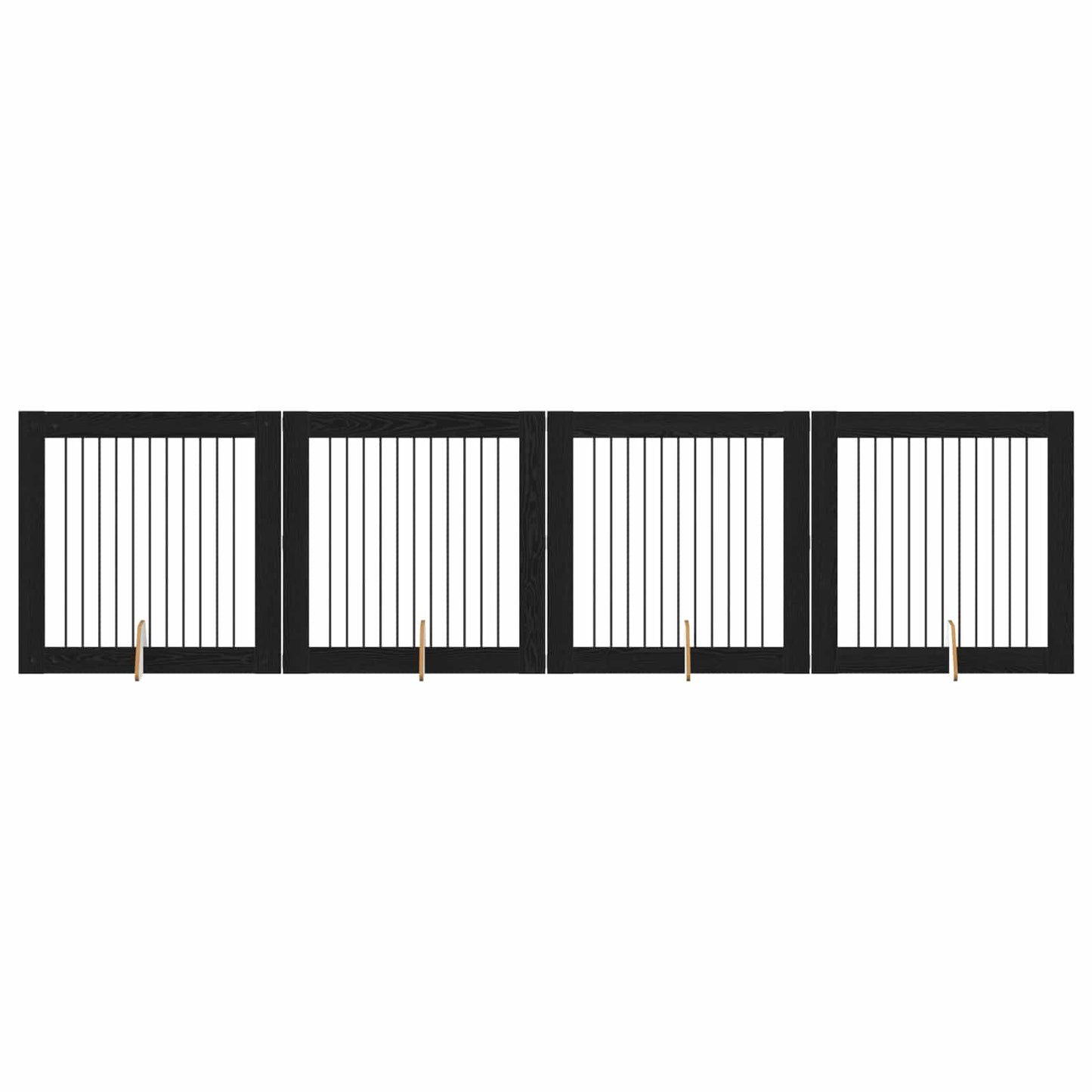 Dog Gate with Stands 4 pcs Black Oak 100 x 100 cm