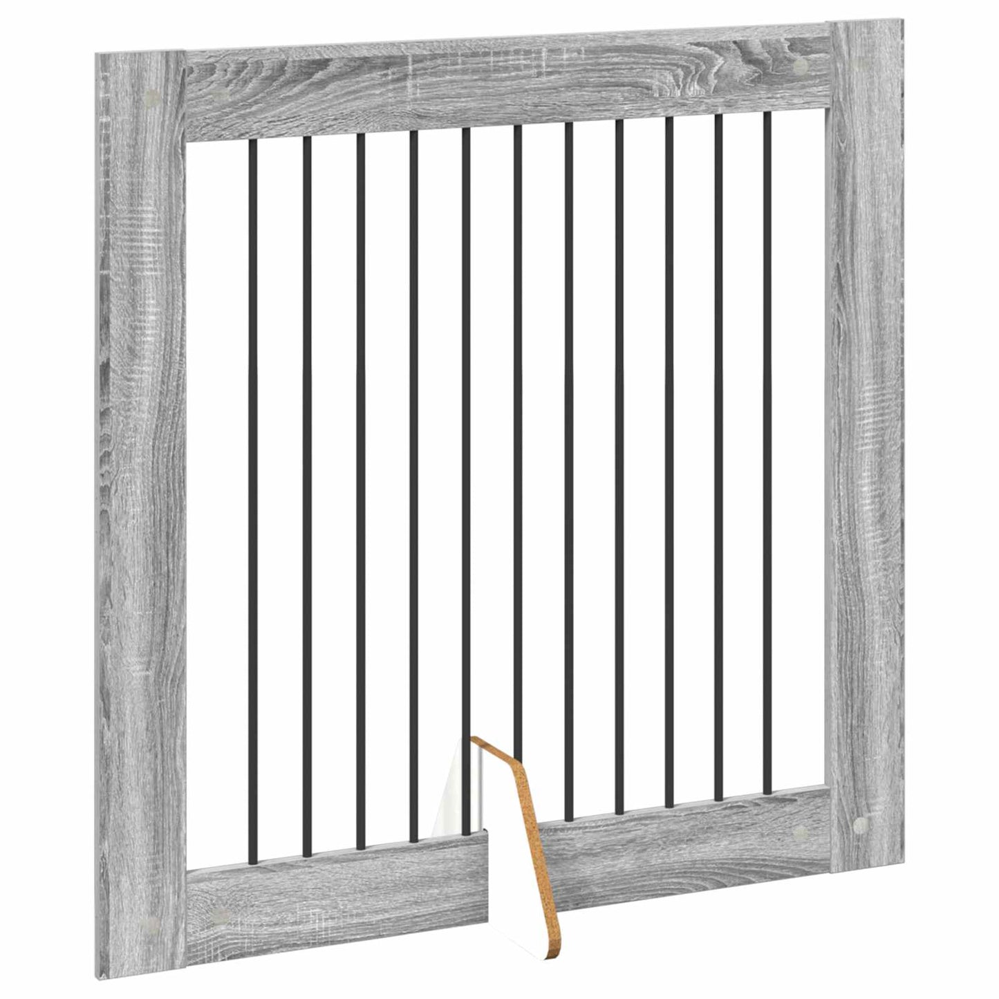 Foldable Dog Gate with Stands 4 pcs Grey Sonoma 401 cm