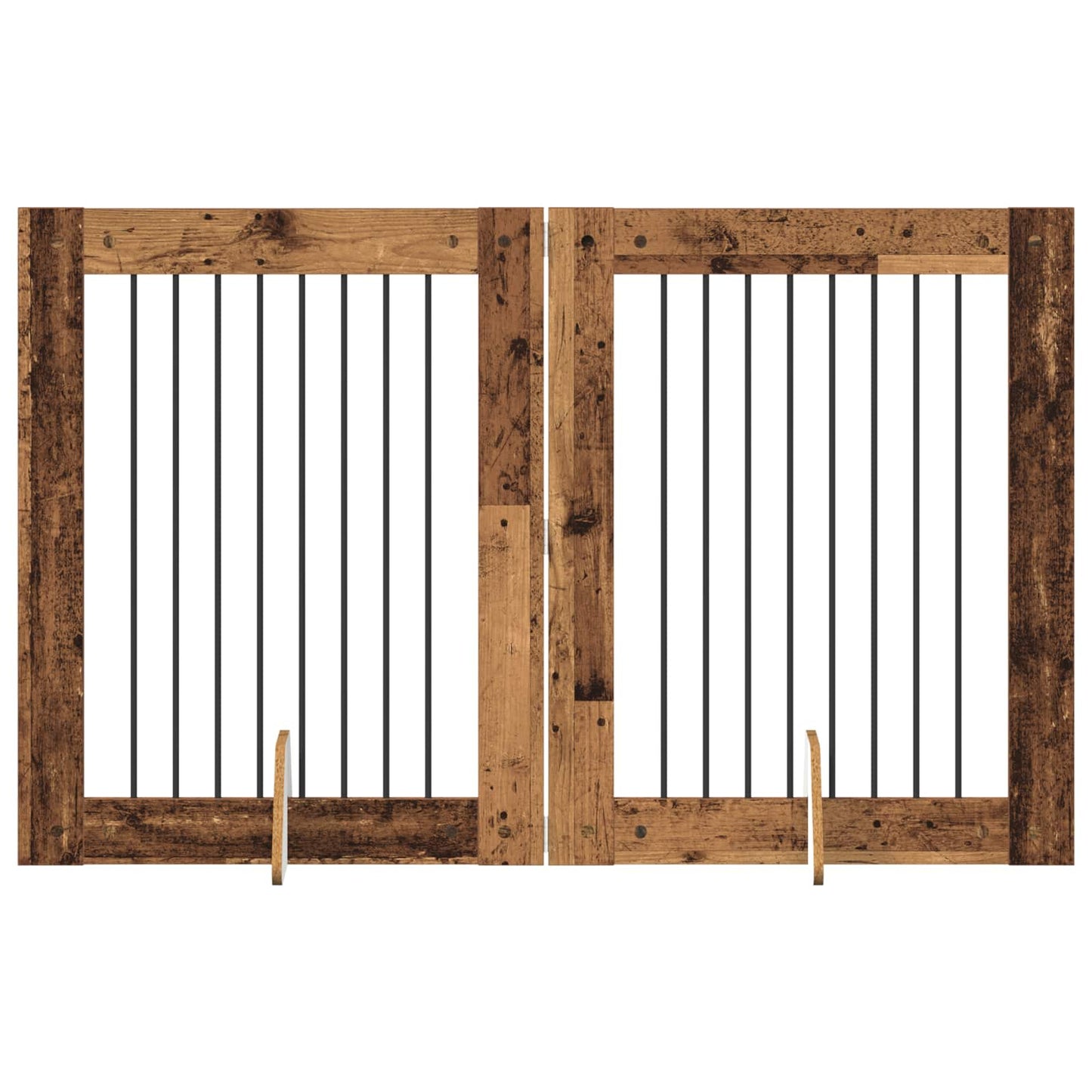 Dog Gate with Stands 2 pcs Old Wood 80 x 100 cm Engineered Wood