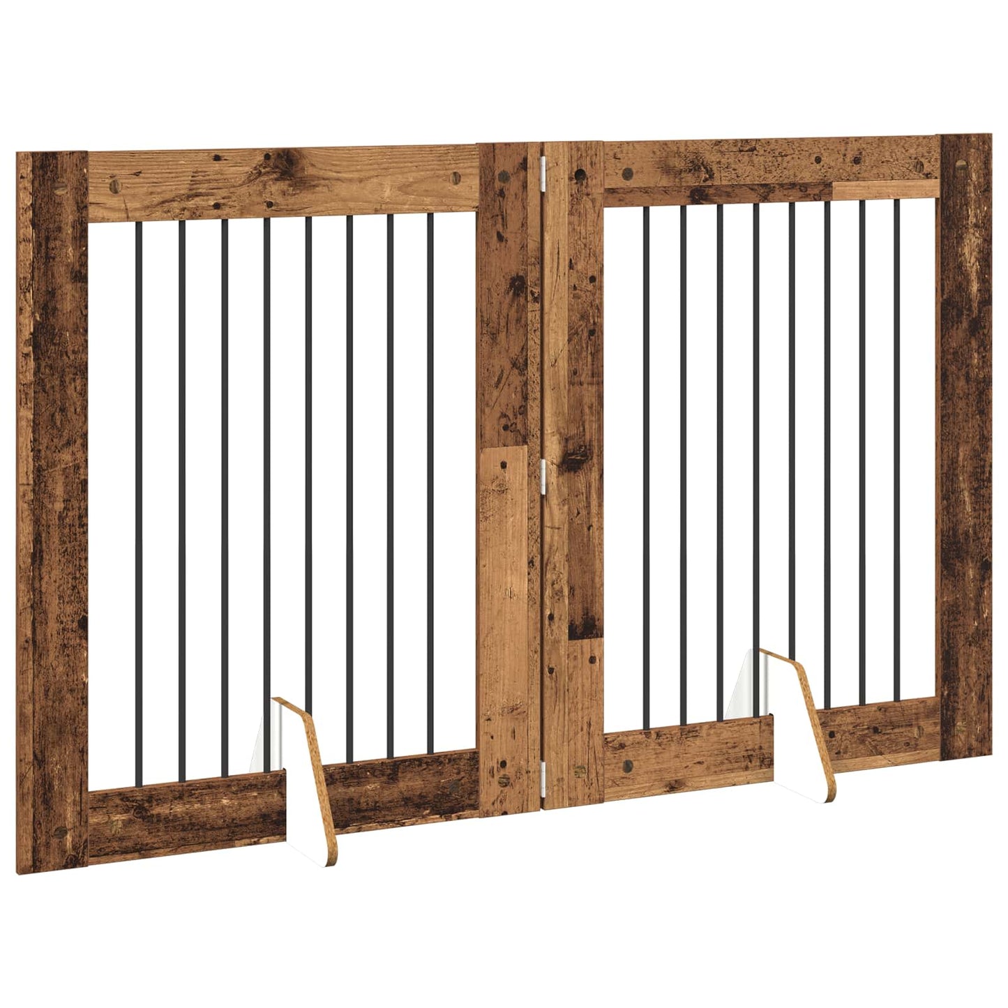 Dog Gate with Stands 2 pcs Old Wood 80 x 100 cm Engineered Wood