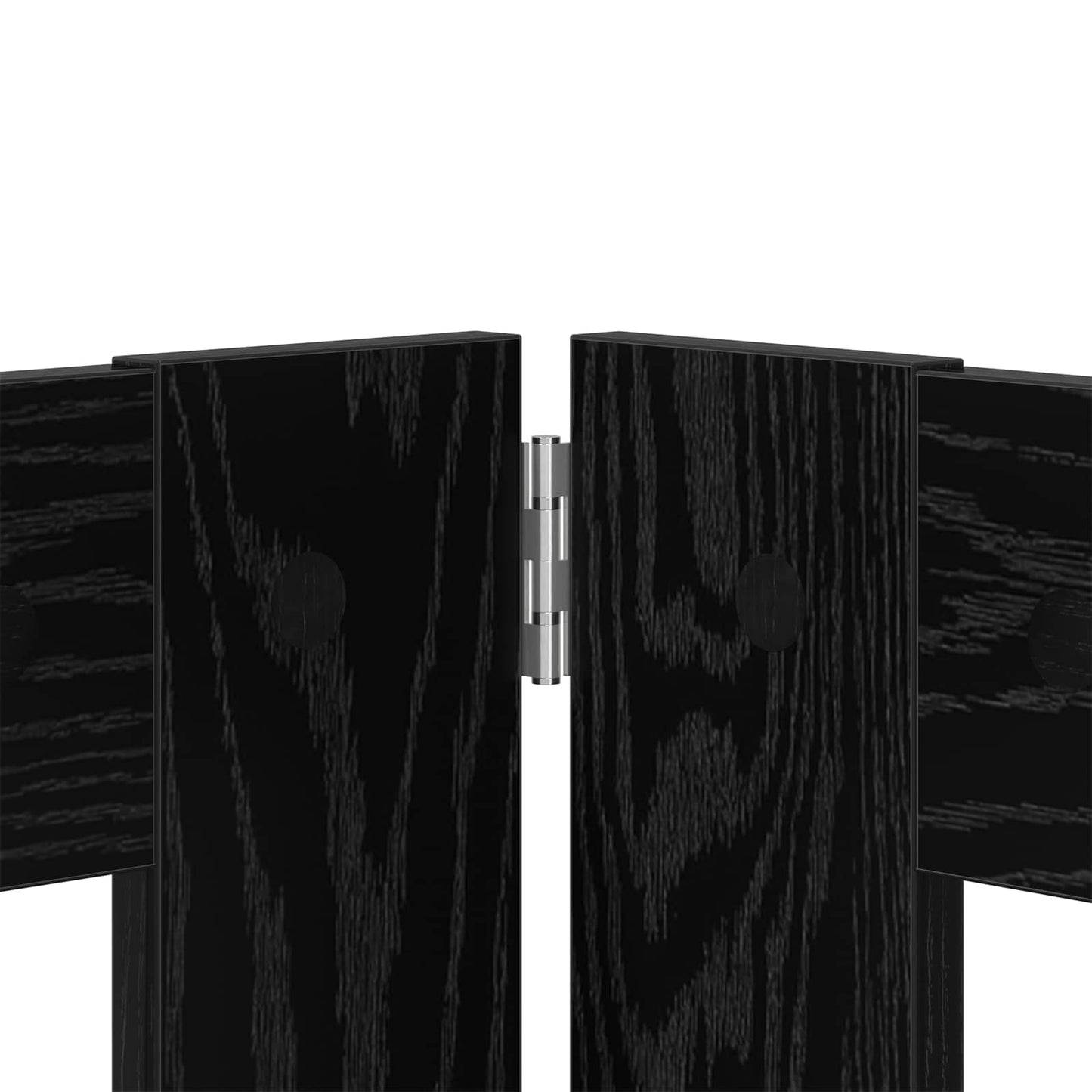 Foldable Dog Gate with Stands 4 pcs Black Oak 321 cm