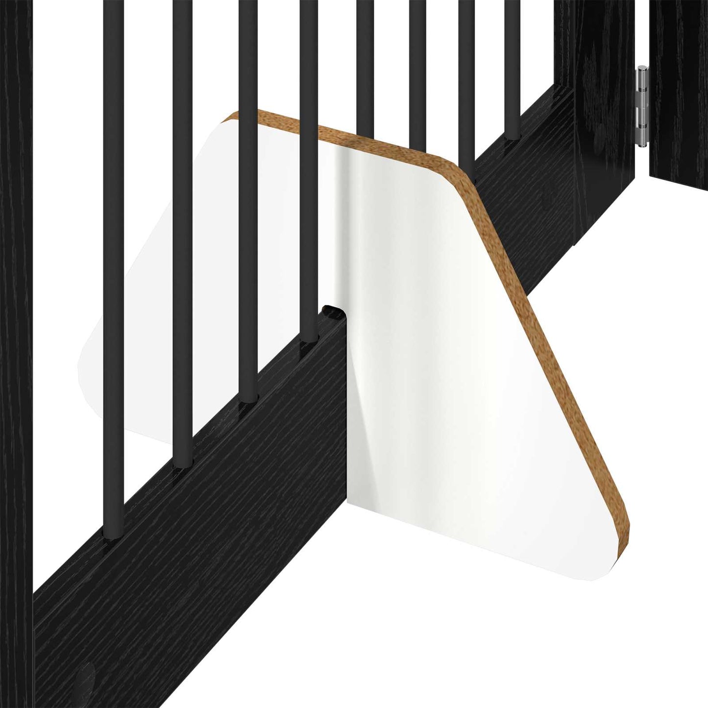 Foldable Dog Gate with Stands 4 pcs Black Oak 321 cm
