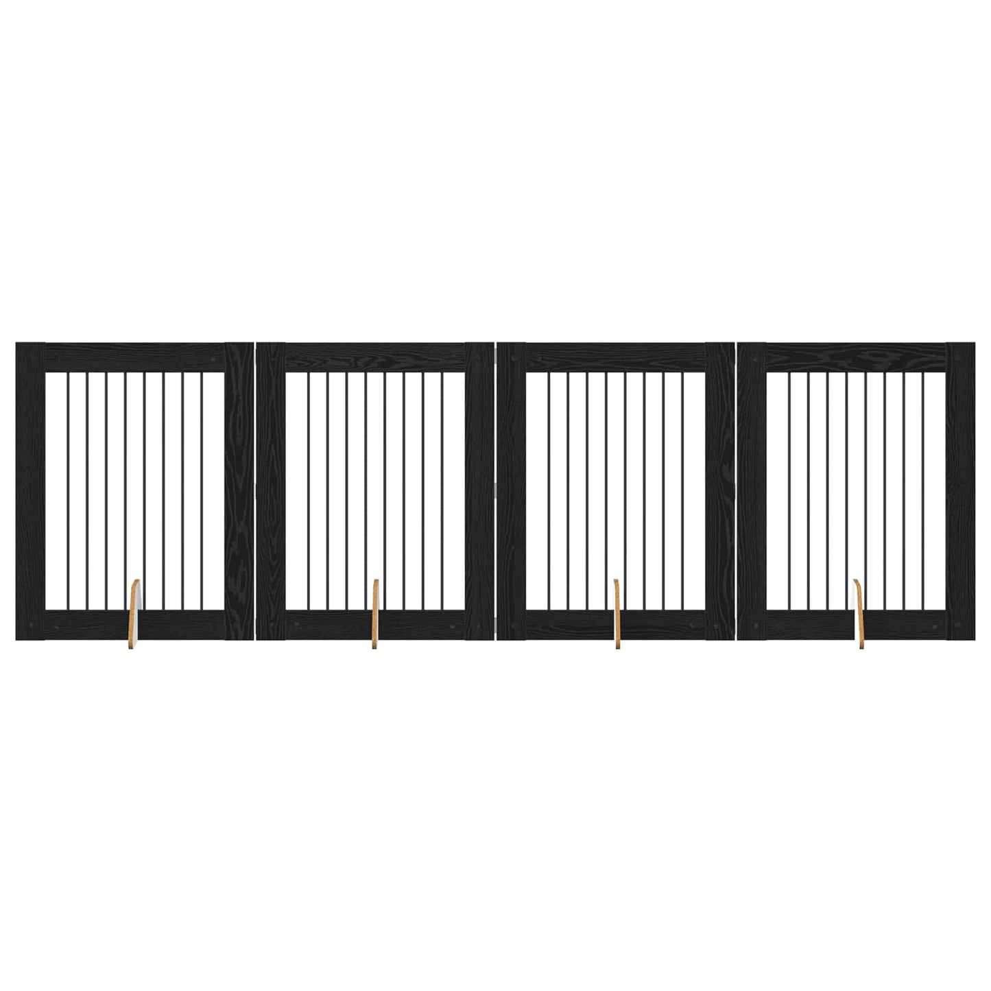 Dog Gate with Stands 4 pcs Black Oak 80 x 100 cm