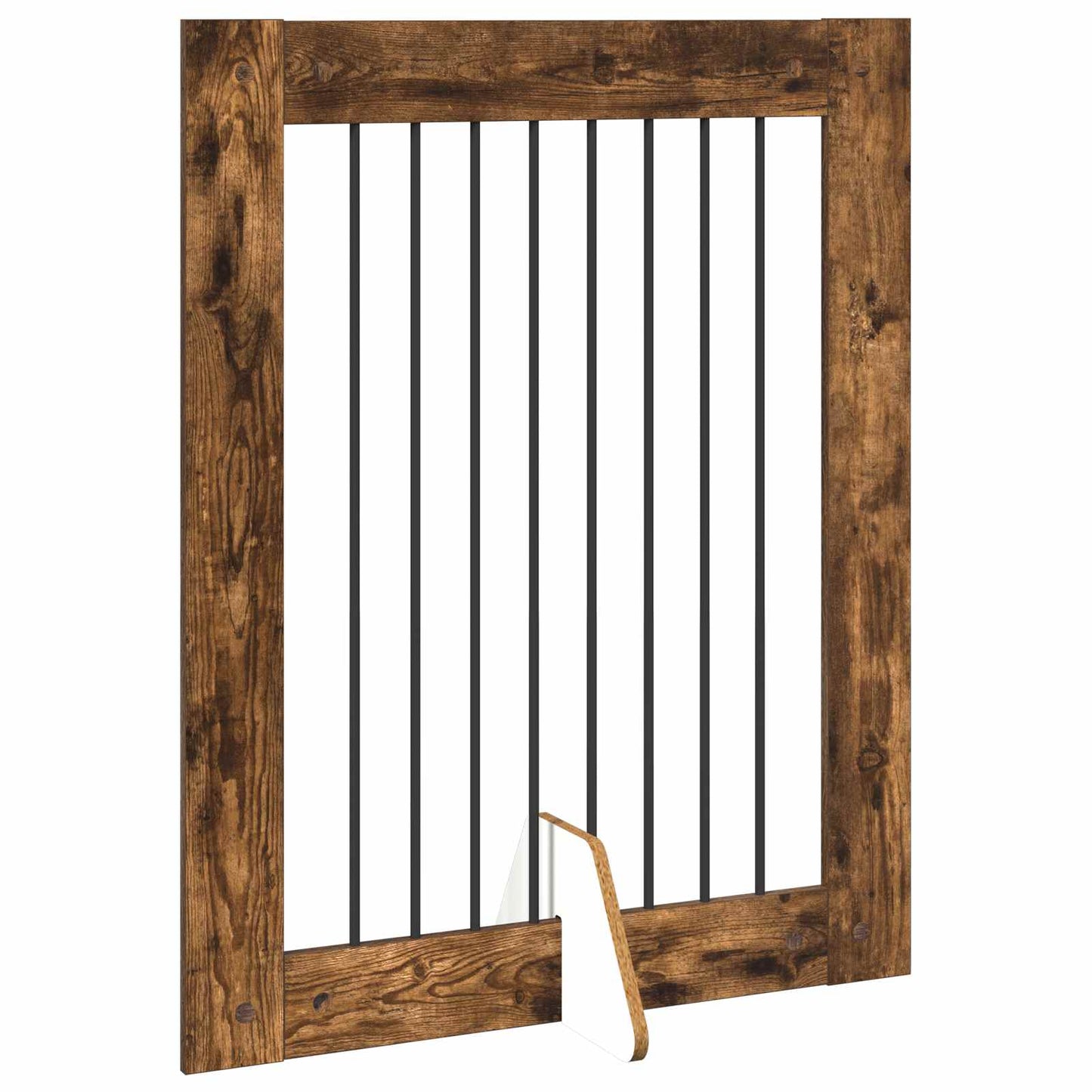 Foldable Dog Gate with Stands 4 pcs Smoked Oak 321 cm