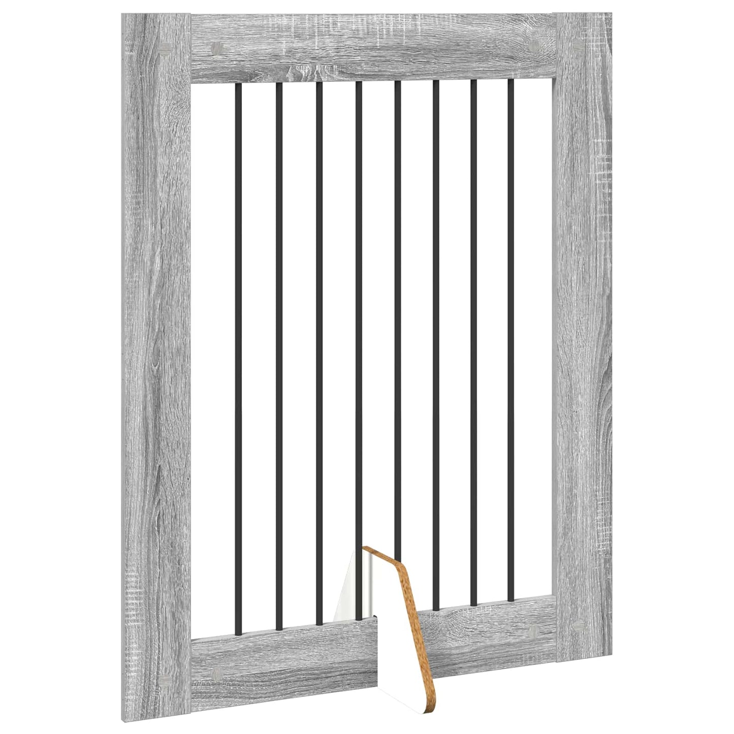 Foldable Dog Gate with Stands 4 pcs Grey Sonoma 321 cm