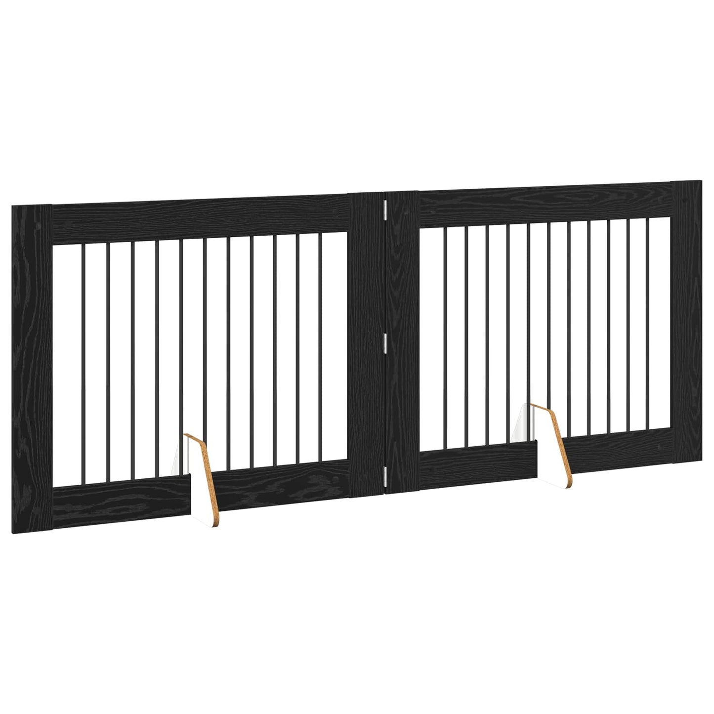 Dog Gate with Stands 2 pcs Black Oak 100 x 80 cm