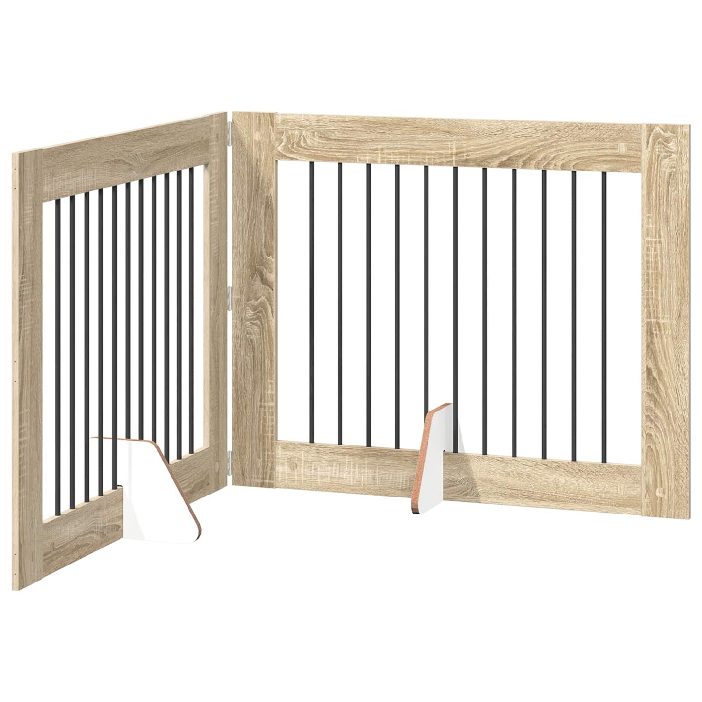 Foldable Dog Gate with Stands 2 pcs Sonoma Oak 200.5 cm