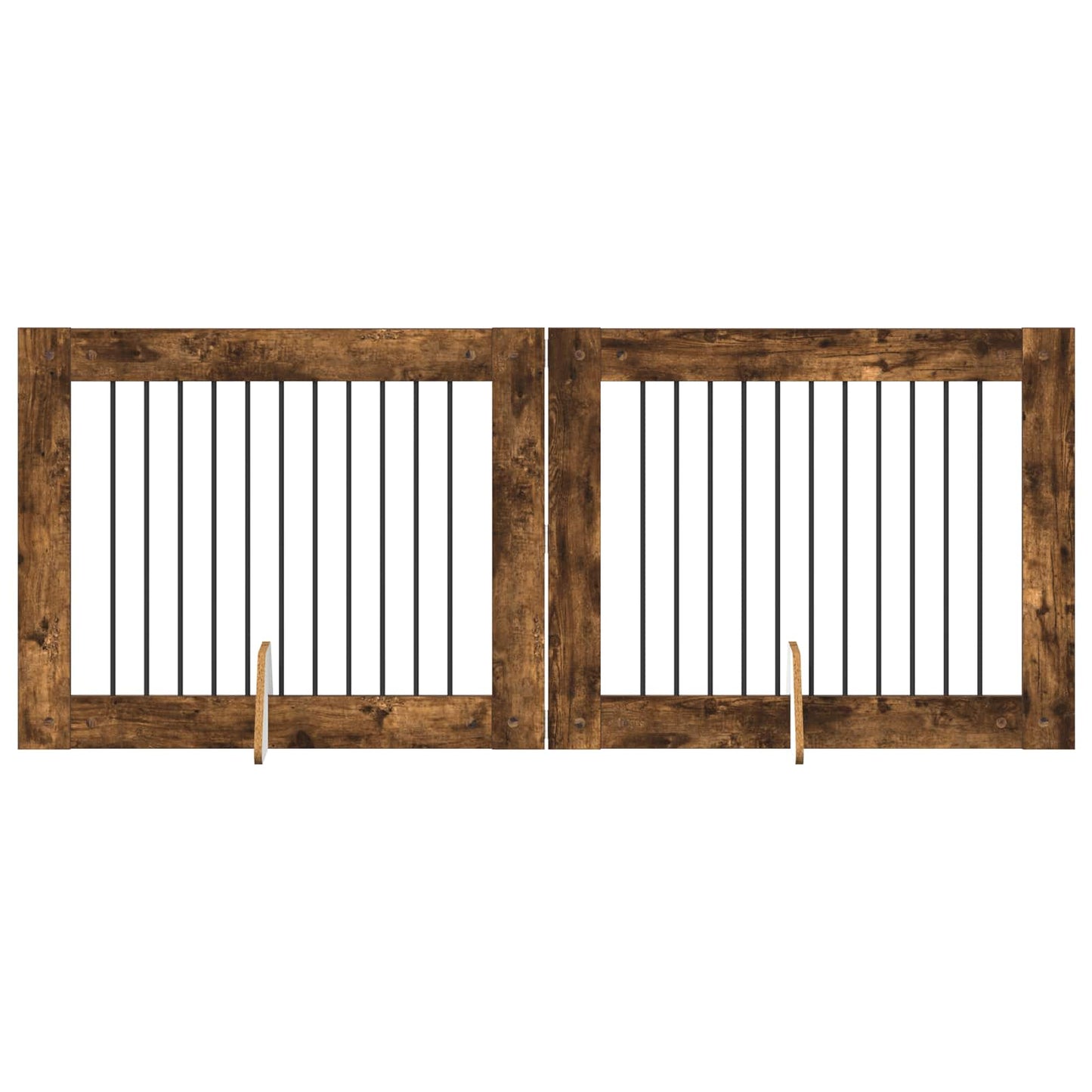 Dog Gate with Stands 2 pcs Smoked Oak 100 x 80 cm