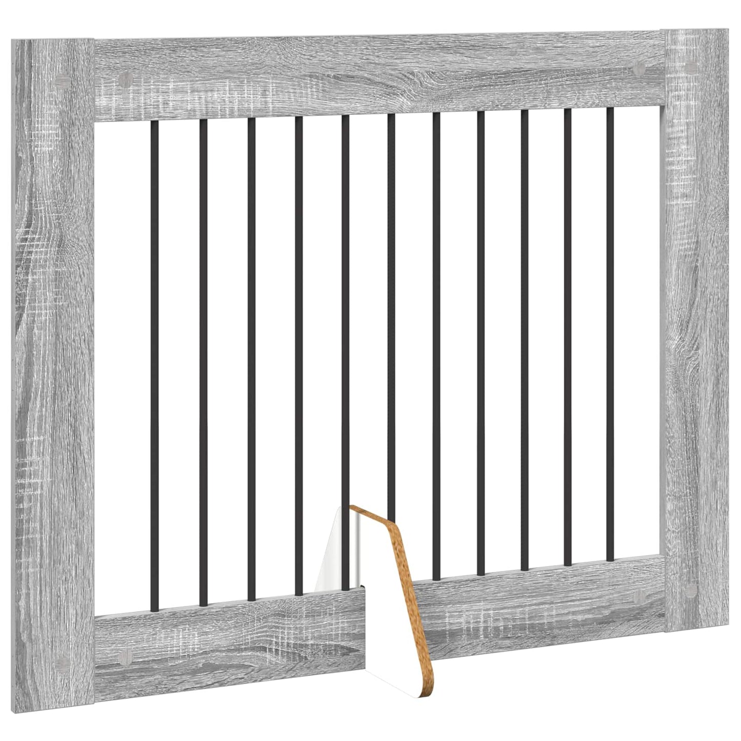 Foldable Dog Gate with Stands 2 pcs Grey Sonoma 200.5 cm