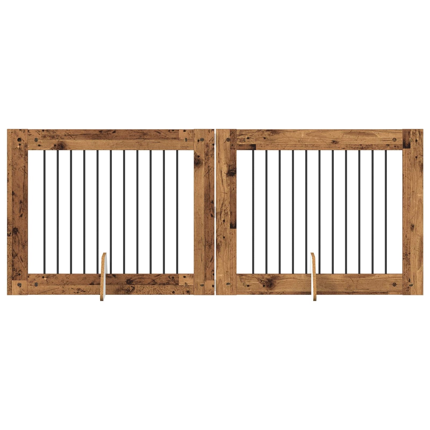 Dog Gate with Stands 2 pcs Old Wood 100 x 80 cm Engineered Wood