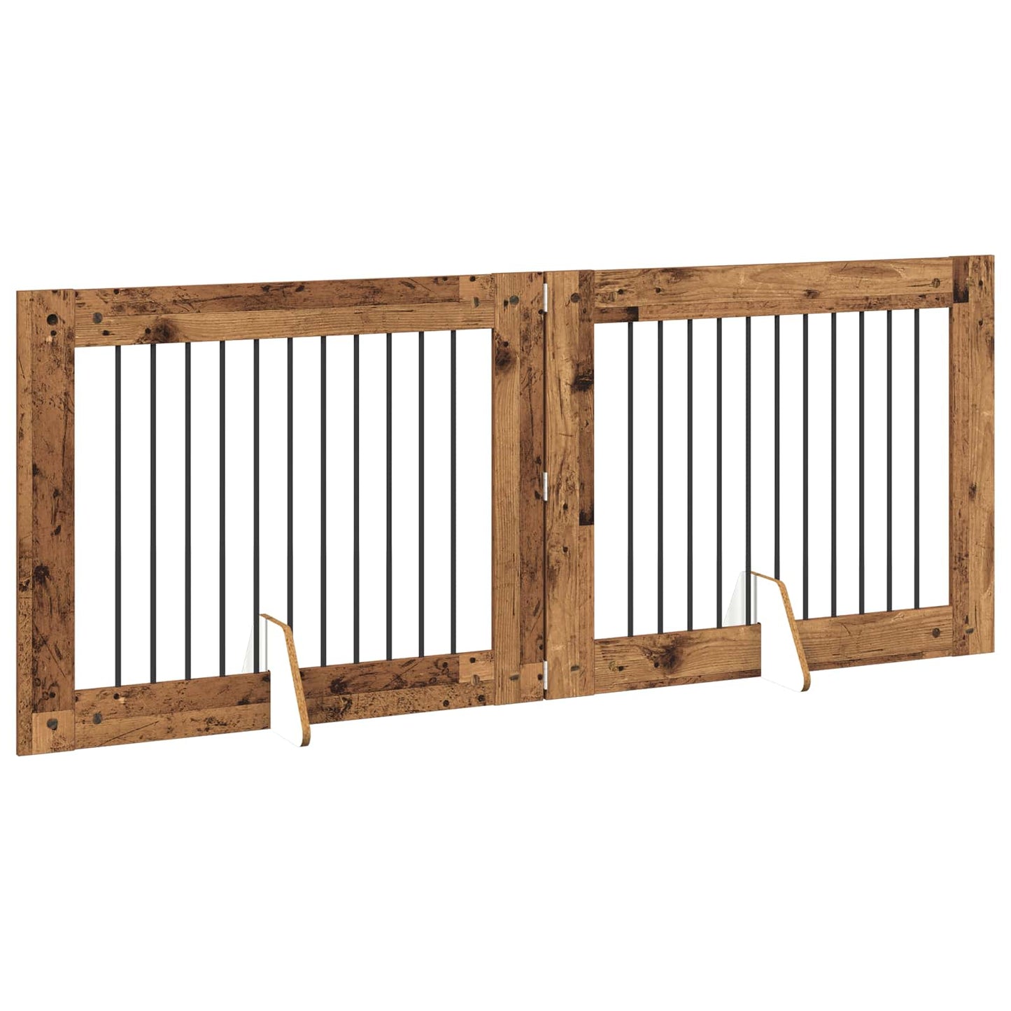 Dog Gate with Stands 2 pcs Old Wood 100 x 80 cm Engineered Wood