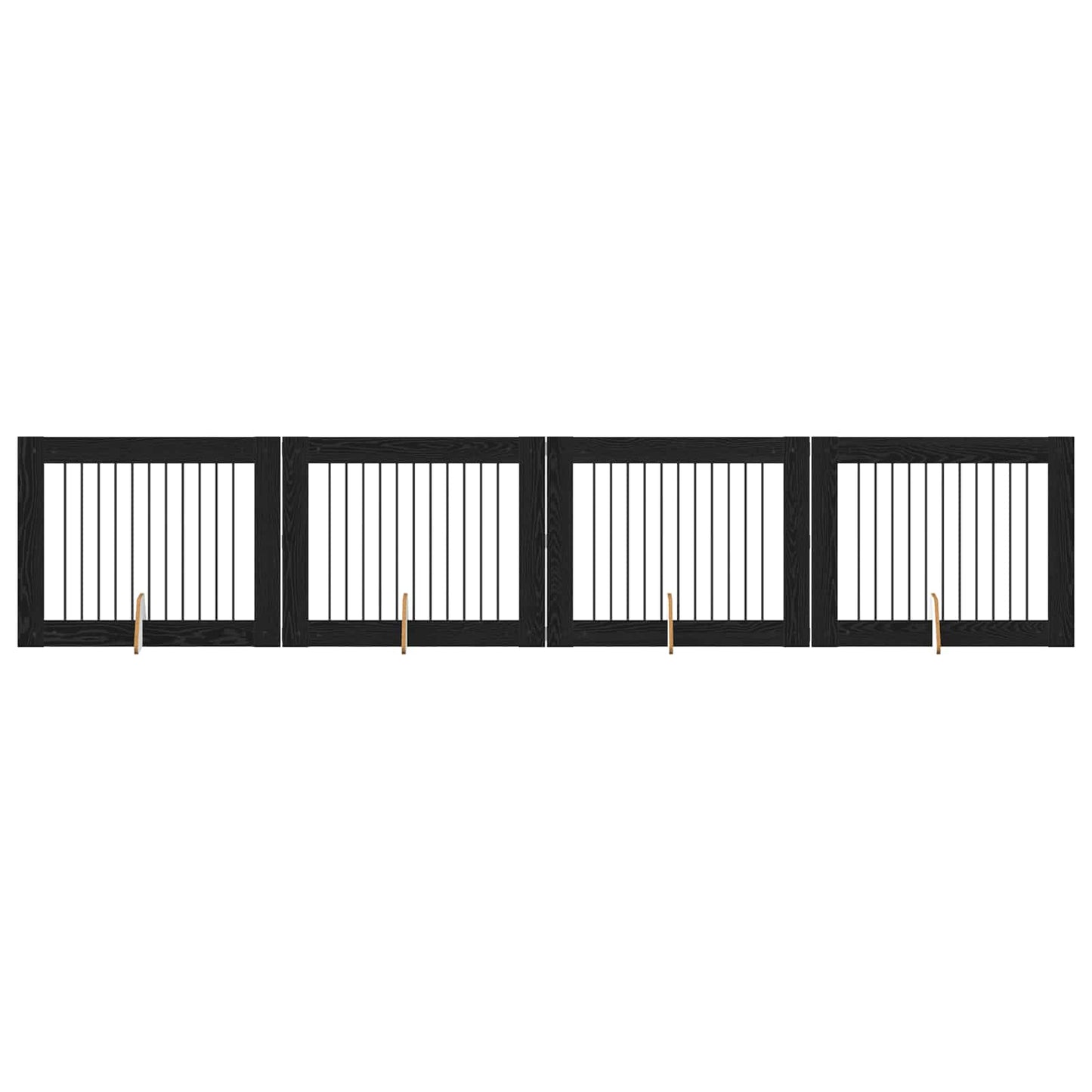 Dog Gate with Stands 4 pcs Black Oak 100 x 80 cm
