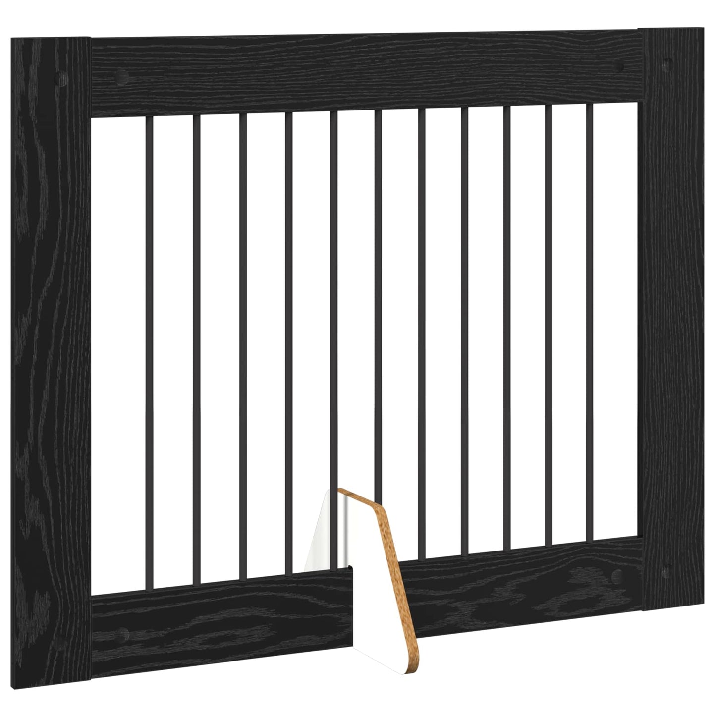 Foldable Dog Gate with Stands 4 pcs Black Oak 401 cm
