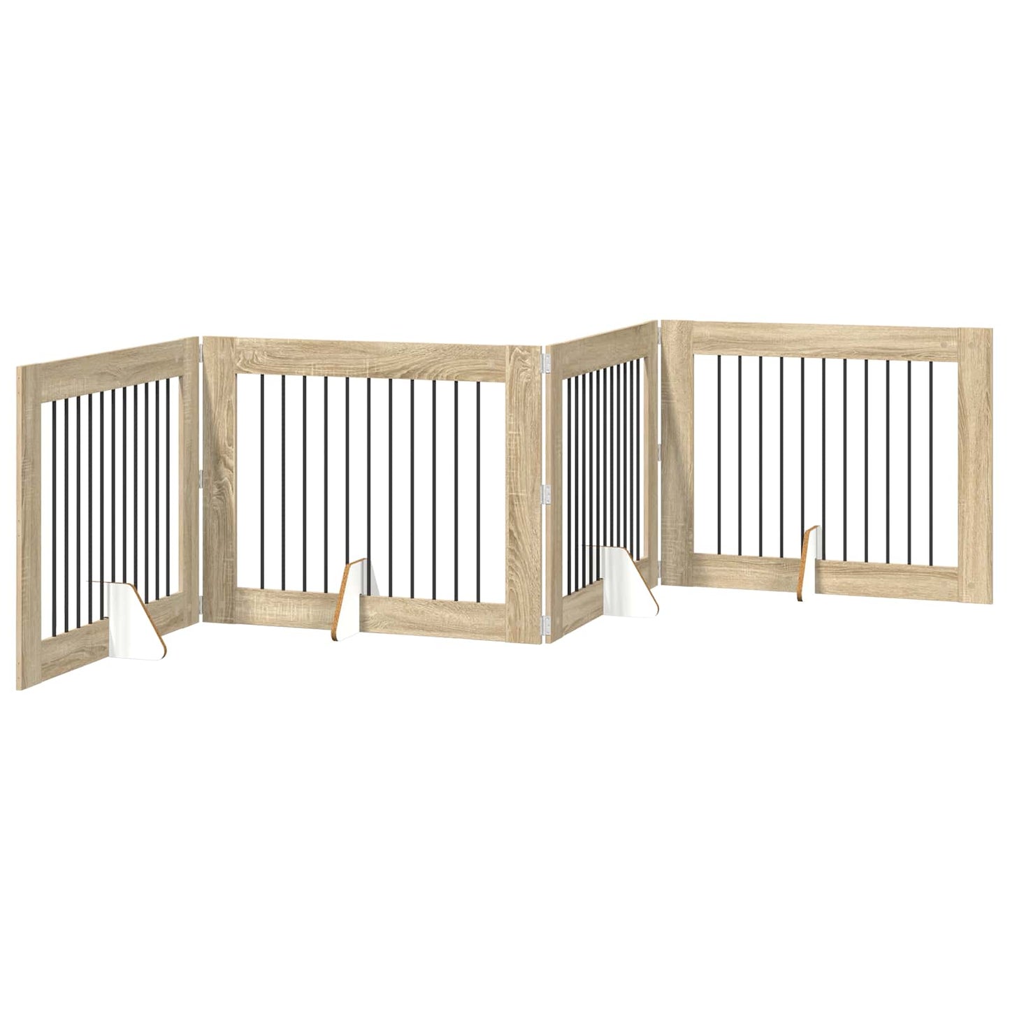 Foldable Dog Gate with Stands 4 pcs Sonoma Oak 401 cm