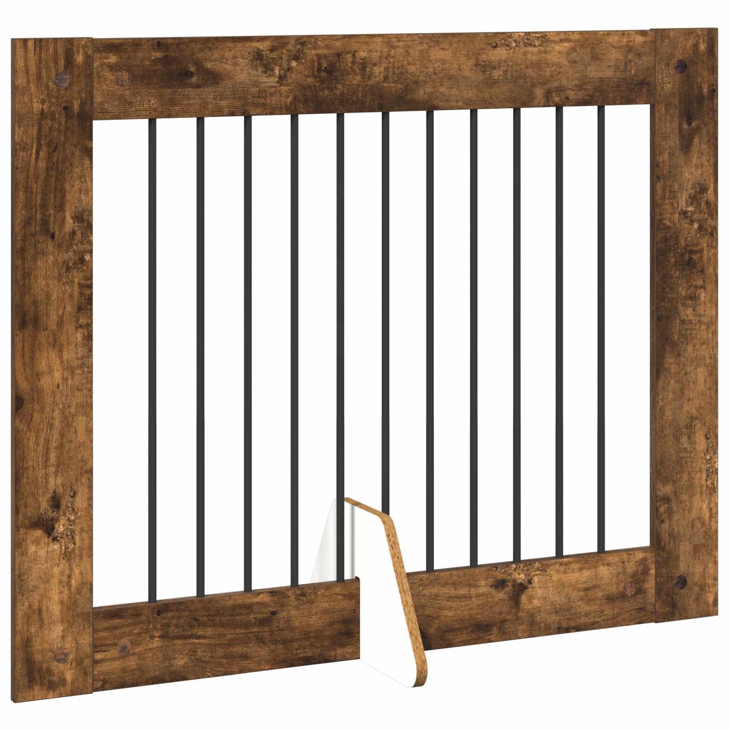 Foldable Dog Gate with Stands 4 pcs Smoked Oak 401 cm