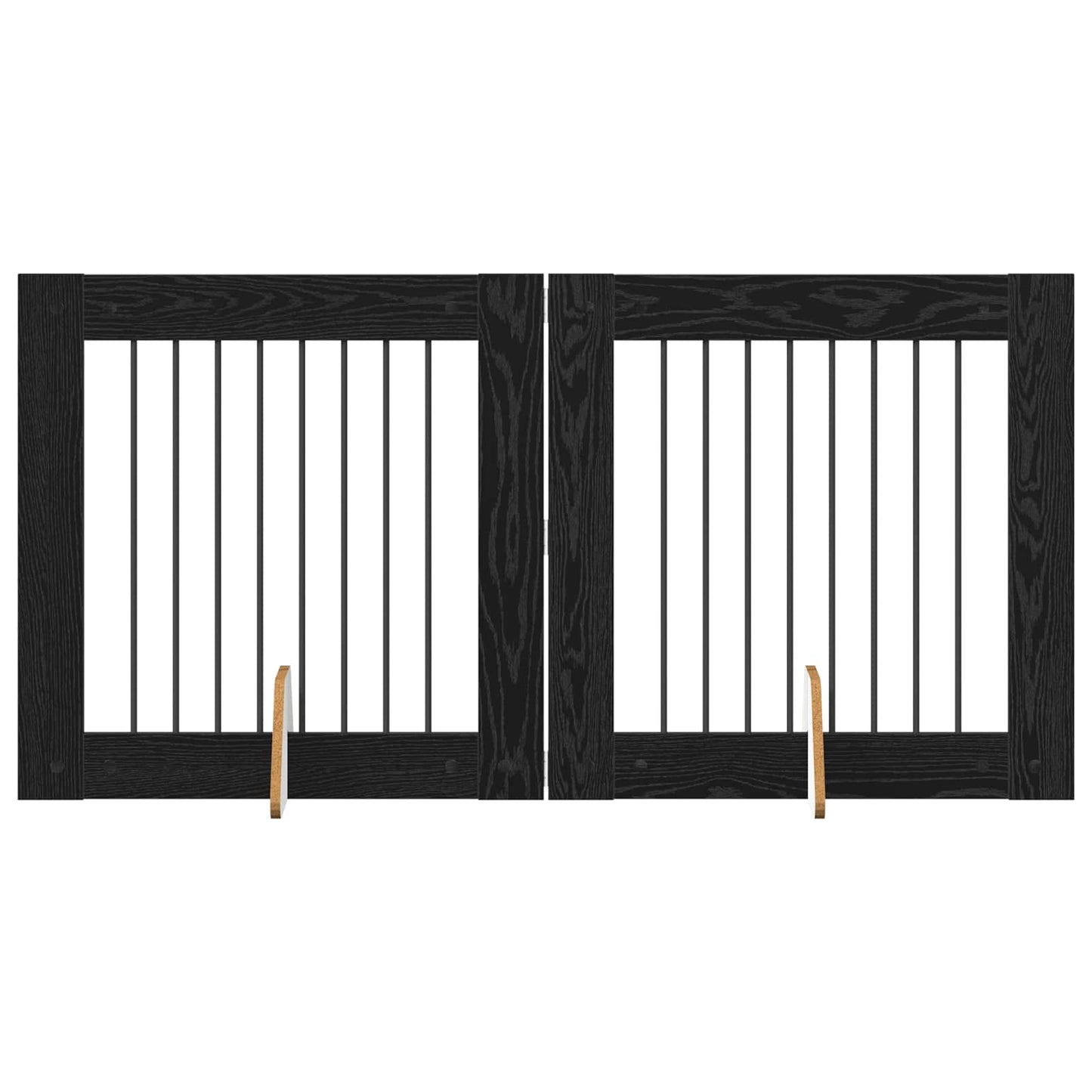 Dog Gate with Stands 2 pcs Black Oak 80 x 80 cm Engineered Wood