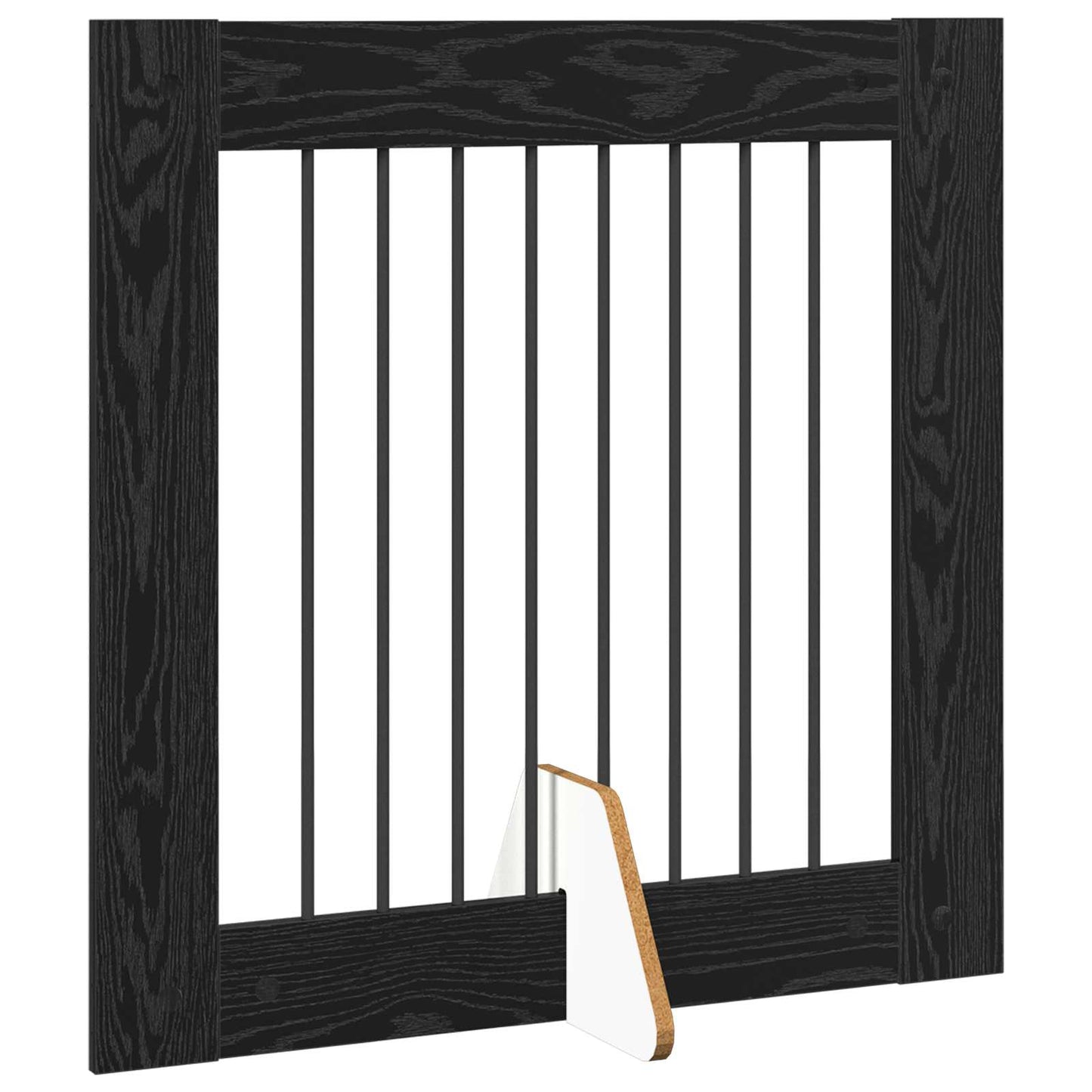 Foldable Dog Gate with Stands 2 pcs Black Oak 160.5 cm