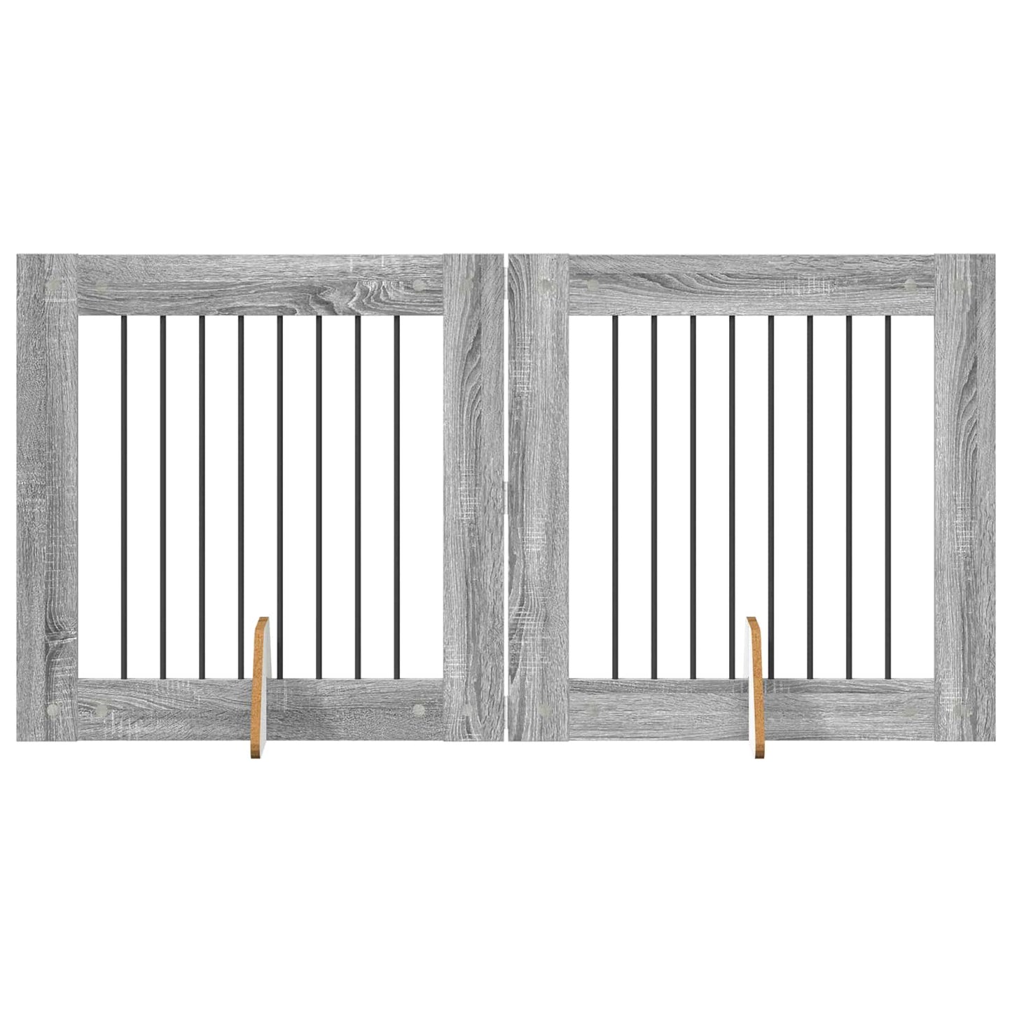 Dog Gate with Stands 2 pcs Grey Sonoma 80 x 80 cm