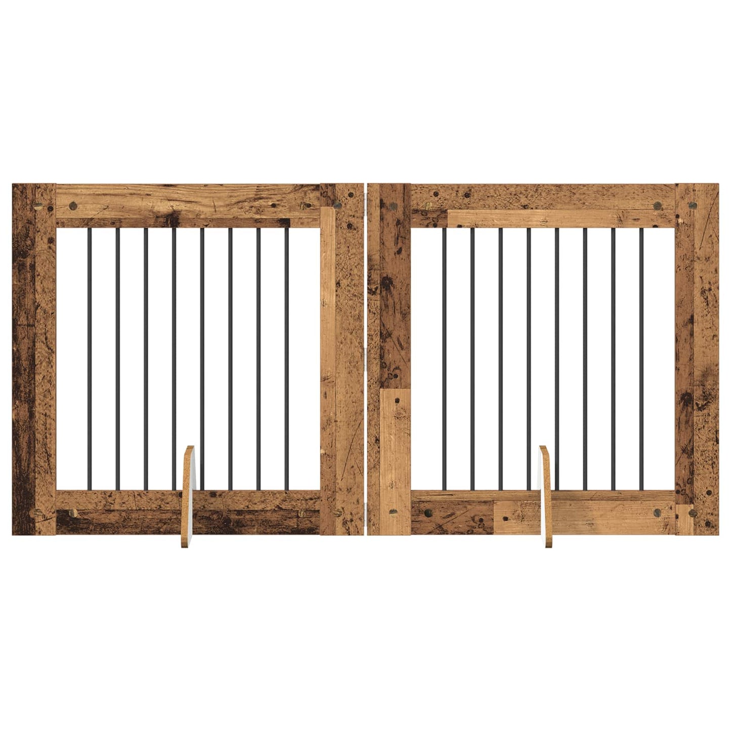 Dog Gate with Stands 2 pcs Old Wood 80 x 80 cm Engineered Wood