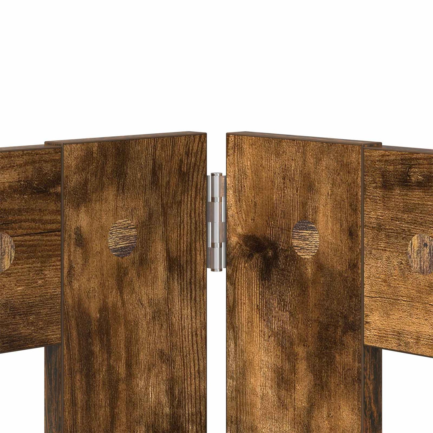 Foldable Dog Gate with Stands 4 pcs Smoked Oak 321 cm