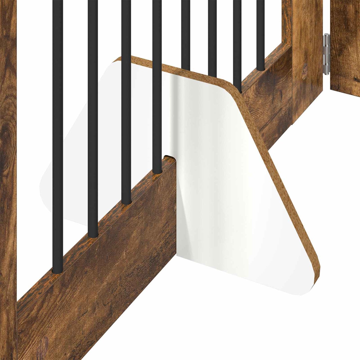 Foldable Dog Gate with Stands 4 pcs Smoked Oak 321 cm