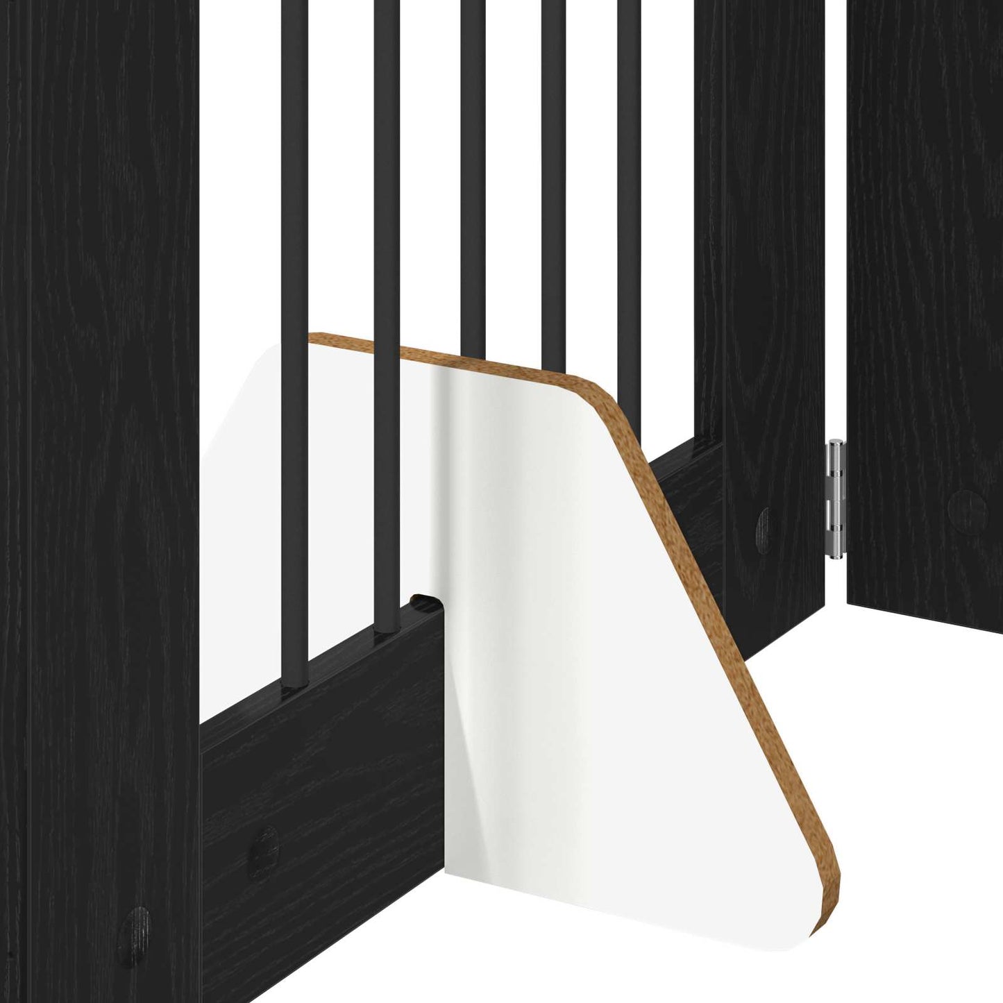 Foldable Dog Gate with Stands 2 pcs Black Oak 120.5 cm