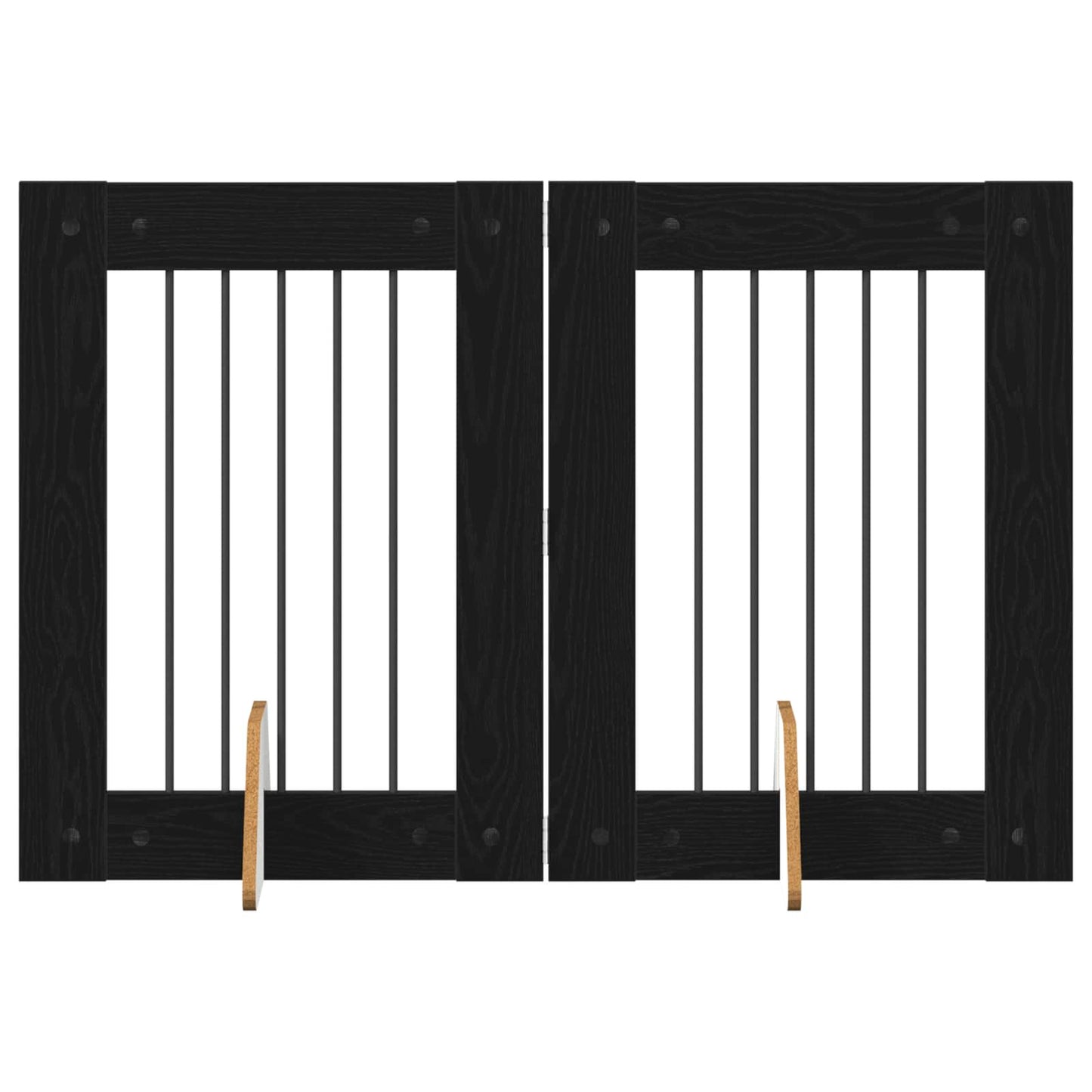 Dog Gate with Stands 2 pcs Black Oak 60 x 80 cm Engineered Wood