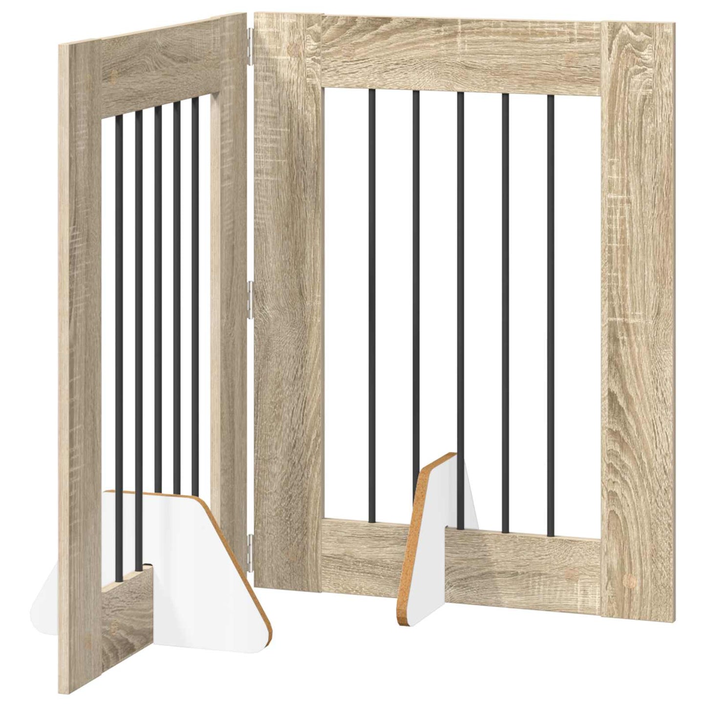 Foldable Dog Gate with Stands 2 pcs Sonoma Oak 120.5 cm