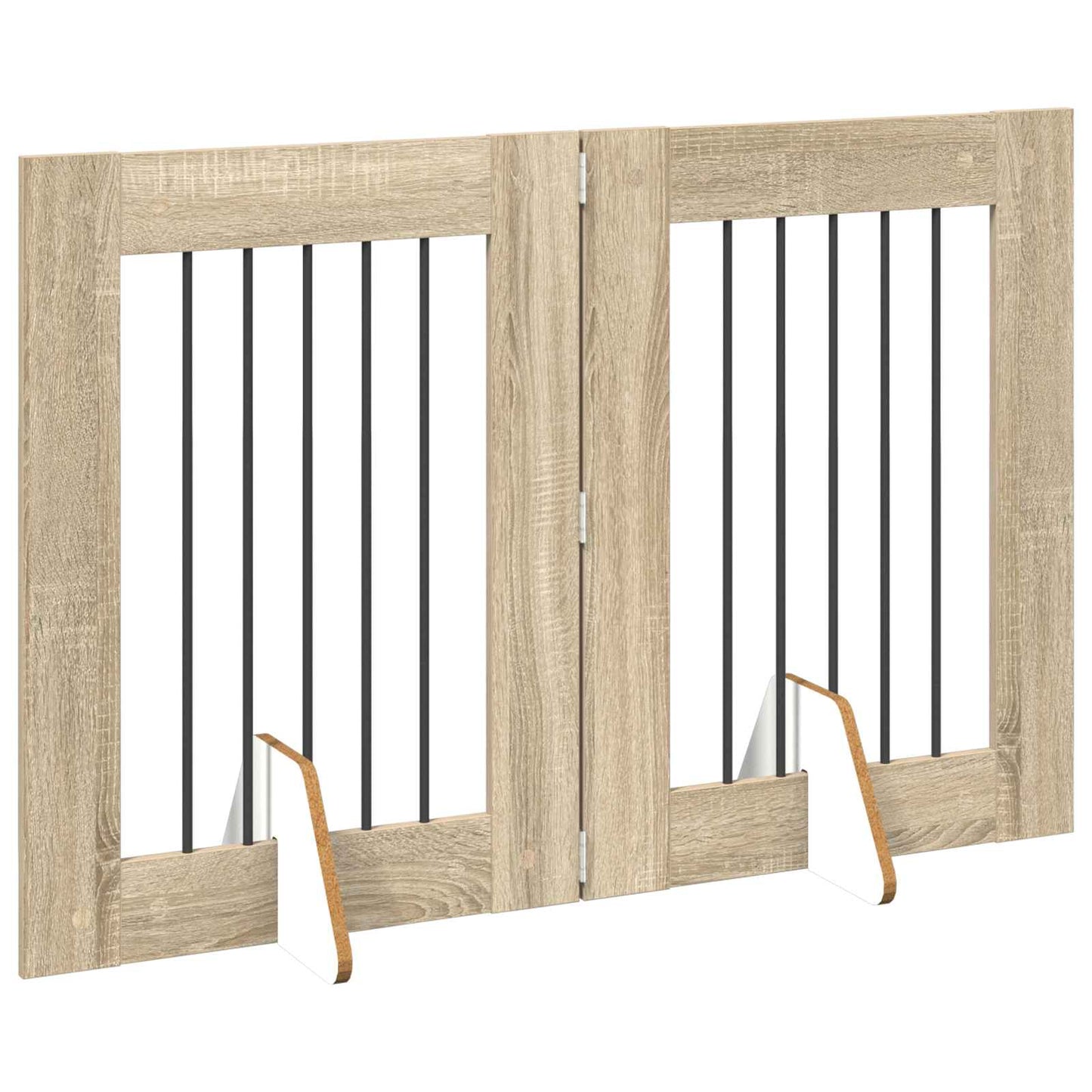 Foldable Dog Gate with Stands 2 pcs Sonoma Oak 120.5 cm