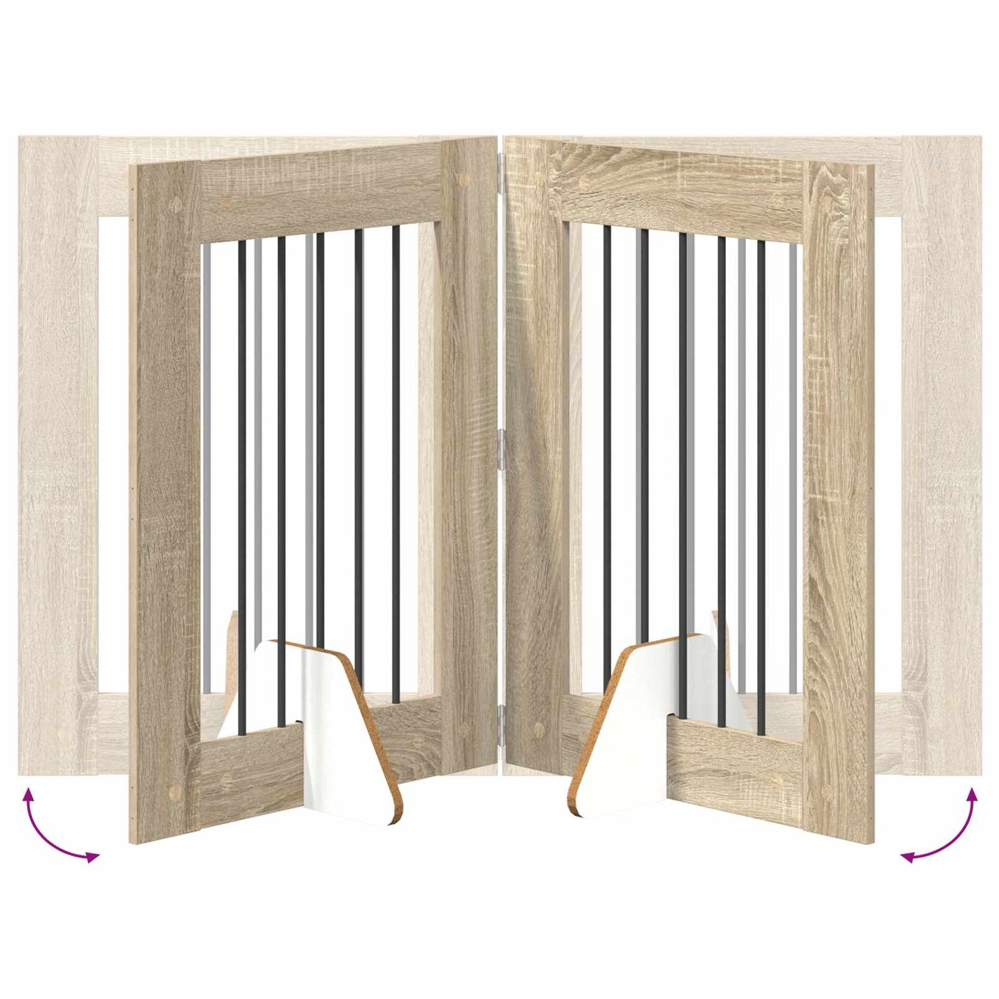 Foldable Dog Gate with Stands 2 pcs Sonoma Oak 120.5 cm
